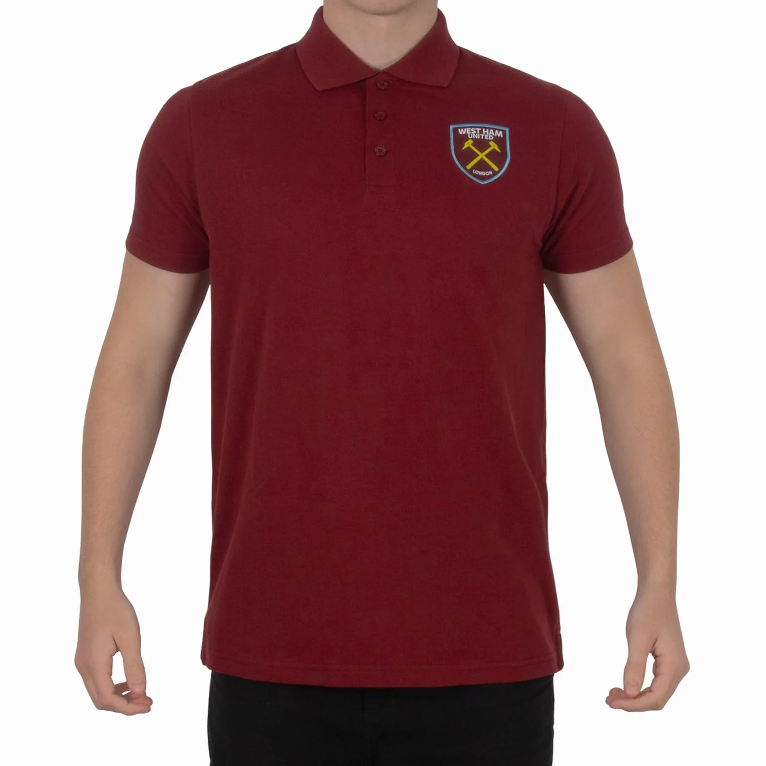 West Ham United FC Officiel - Polo thème Football - avec Blason - Homme