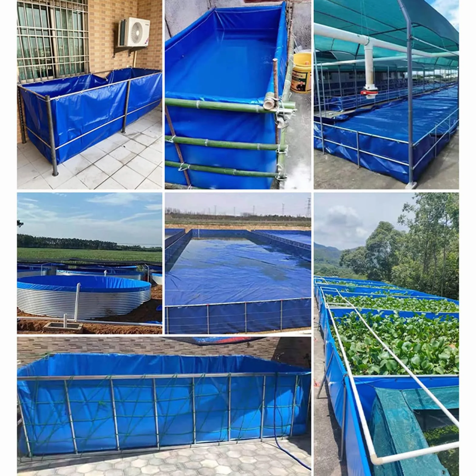 Bassin À Poissons en Toile 100x100x100cm Pliable Grande Piscine Aquaculture pour Koï et Jardin