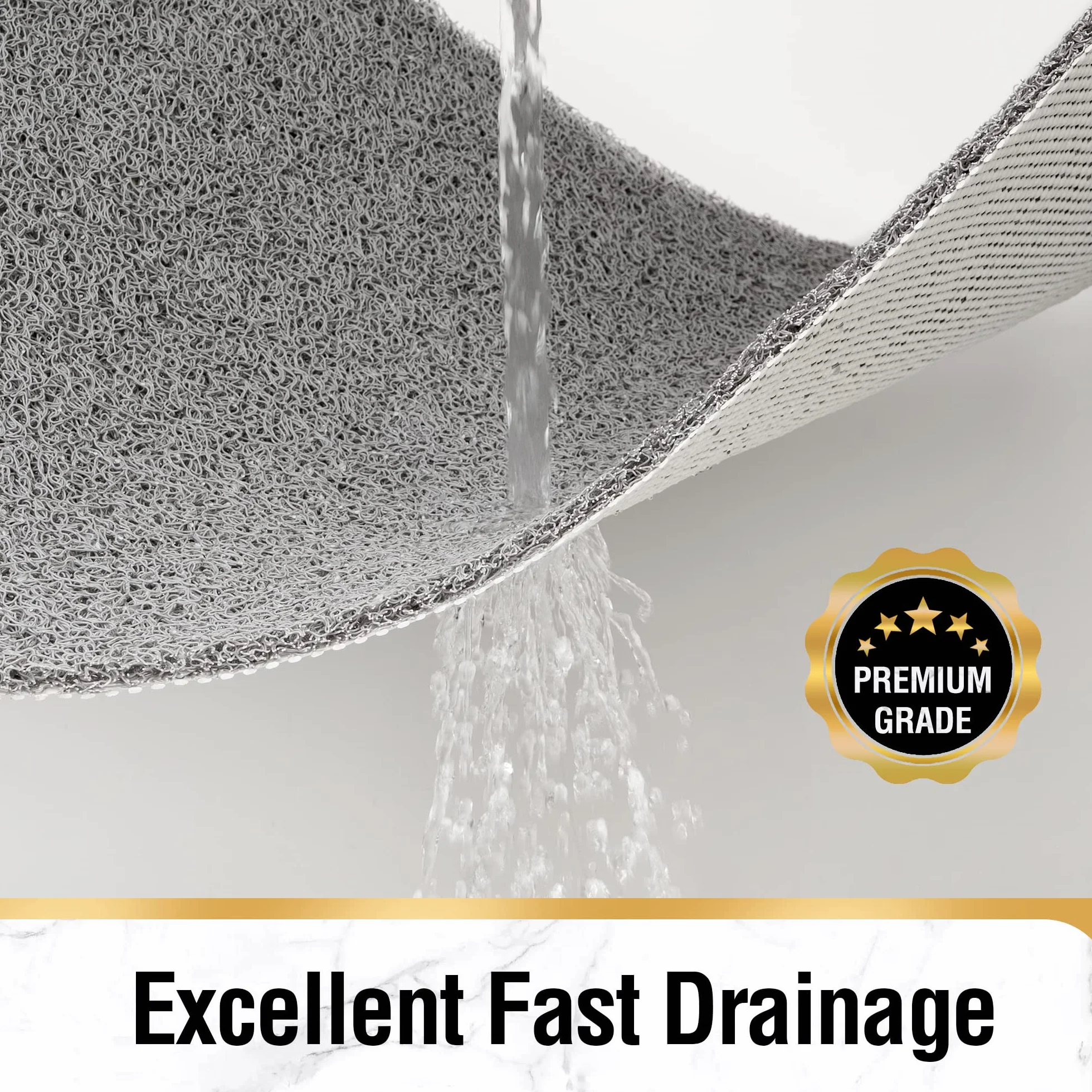 HITSLAM Tapis de Baignoire Antidérapant 100x40cm, Gris