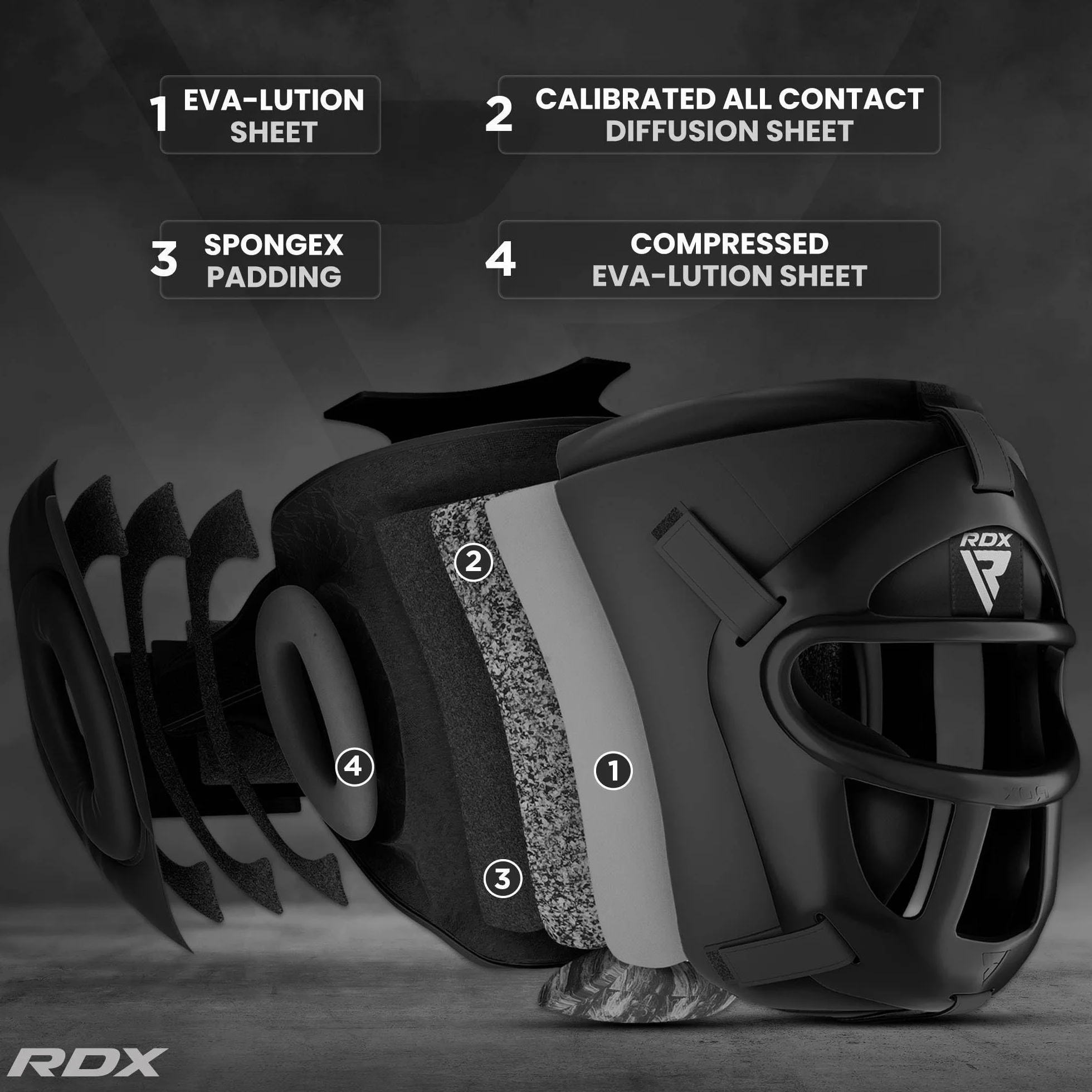 RDX Casque de Boxe MMA Entraînement Maya Hide Cuir Head Guard Grille Amovible Muay Thai
