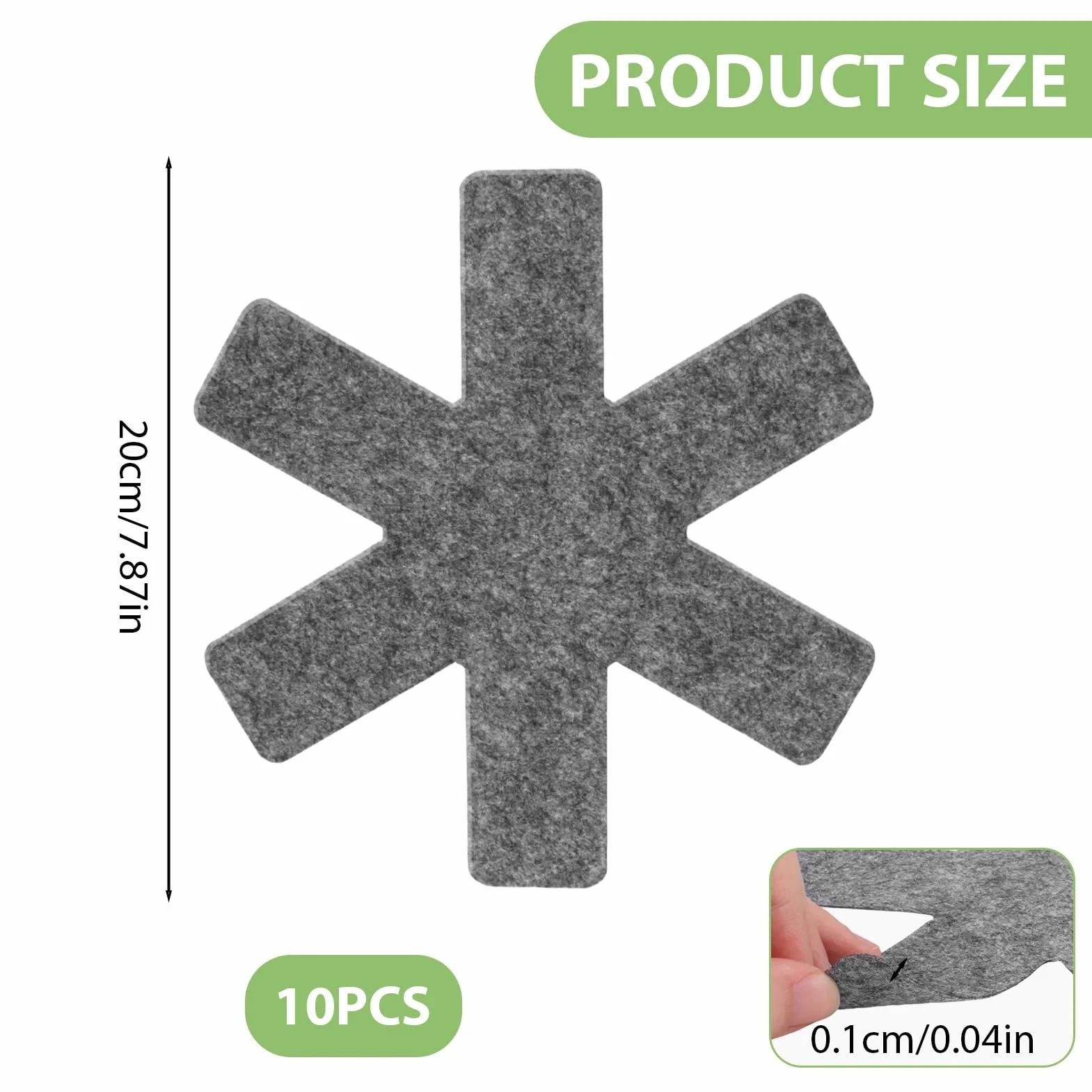 Protège Poêle 20cm en Feutre Lot de 10, Protection Casserole Anti-Rayures Tapis Épais Lavable