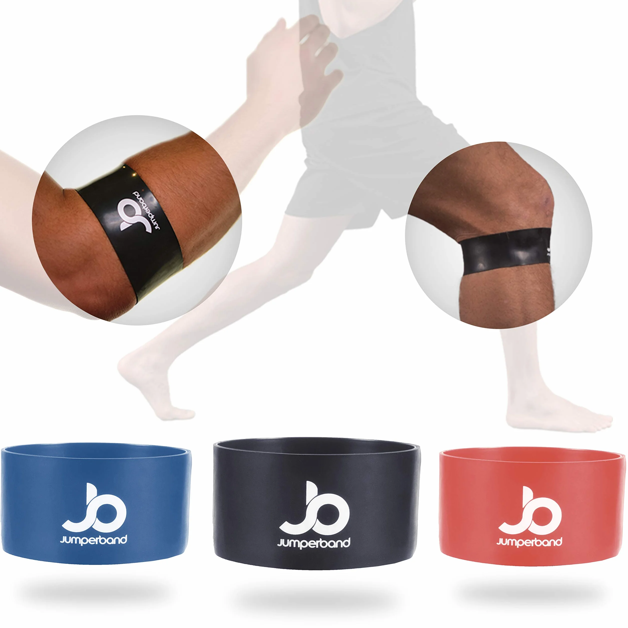 Jumperband Classic Patella and Tennis Elbow Bandage (Knee/Arm) pour hommes et femmes (sports, fitness, vie de tous les jours) Soulage la douleur + Ajustement parfait + Peut être utilisé partout