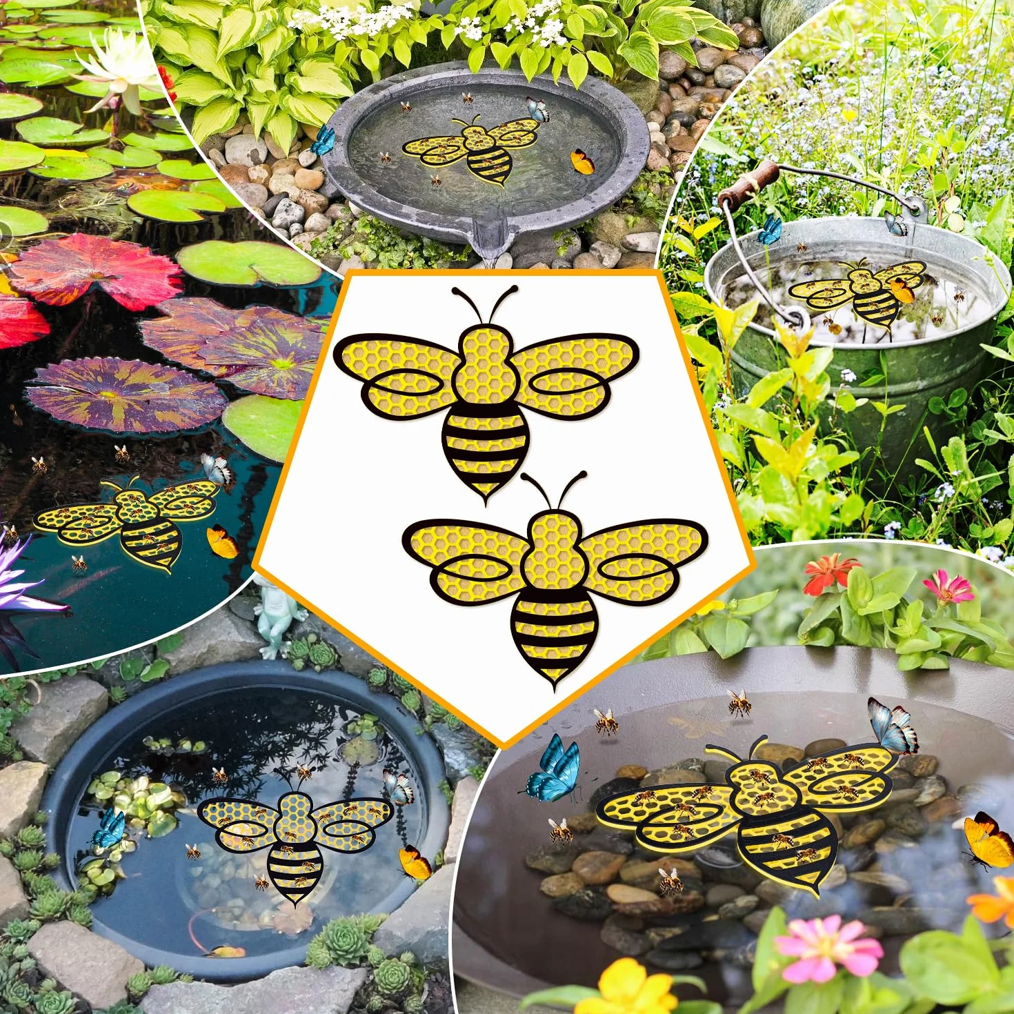 Floating Bee Island, Abreuvoir pour Abeilles, 3D Impression Station d'alimentation en Eau, Décoration de Jardin Extérieur