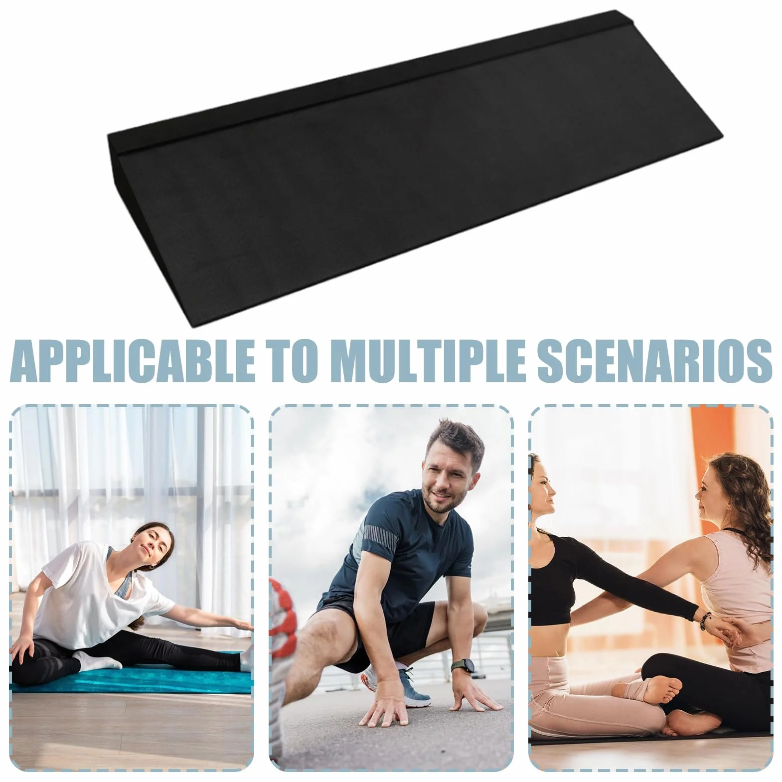 Compensée pour squats – Grande planche professionnelle inclinée antidérapante – Talon surélevé pour homme et femme, adulte, gym, entraînement, fitness, haltérophilie, étirement, équilibre
