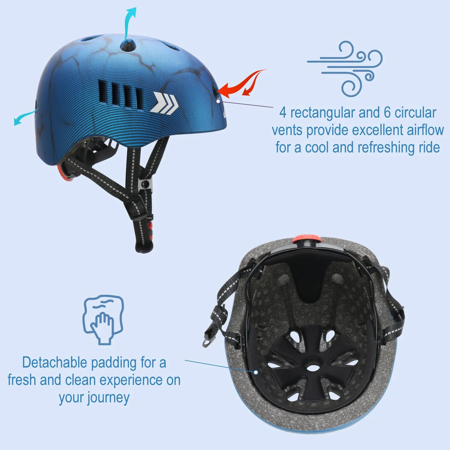 KAMUGO Casque Velo Enfant Ensemble, Casque pour Enfants pour garçons et Filles de 2 à 8 Ans, avec Un Ensemble d'équipement de Protection, Convient aux Scooters vélos Patins à roulettes