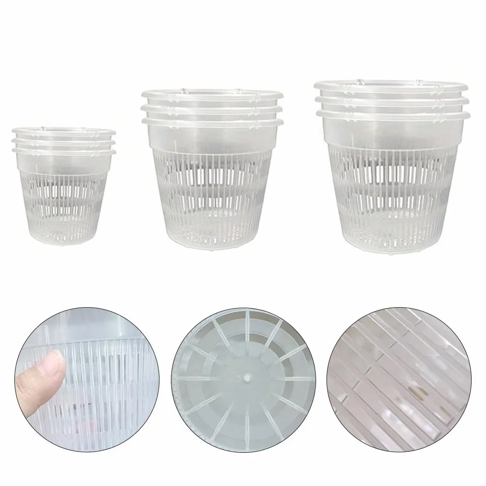 Pots transparents pour orchidées avec soucoupes 11 cm Lot de 6
