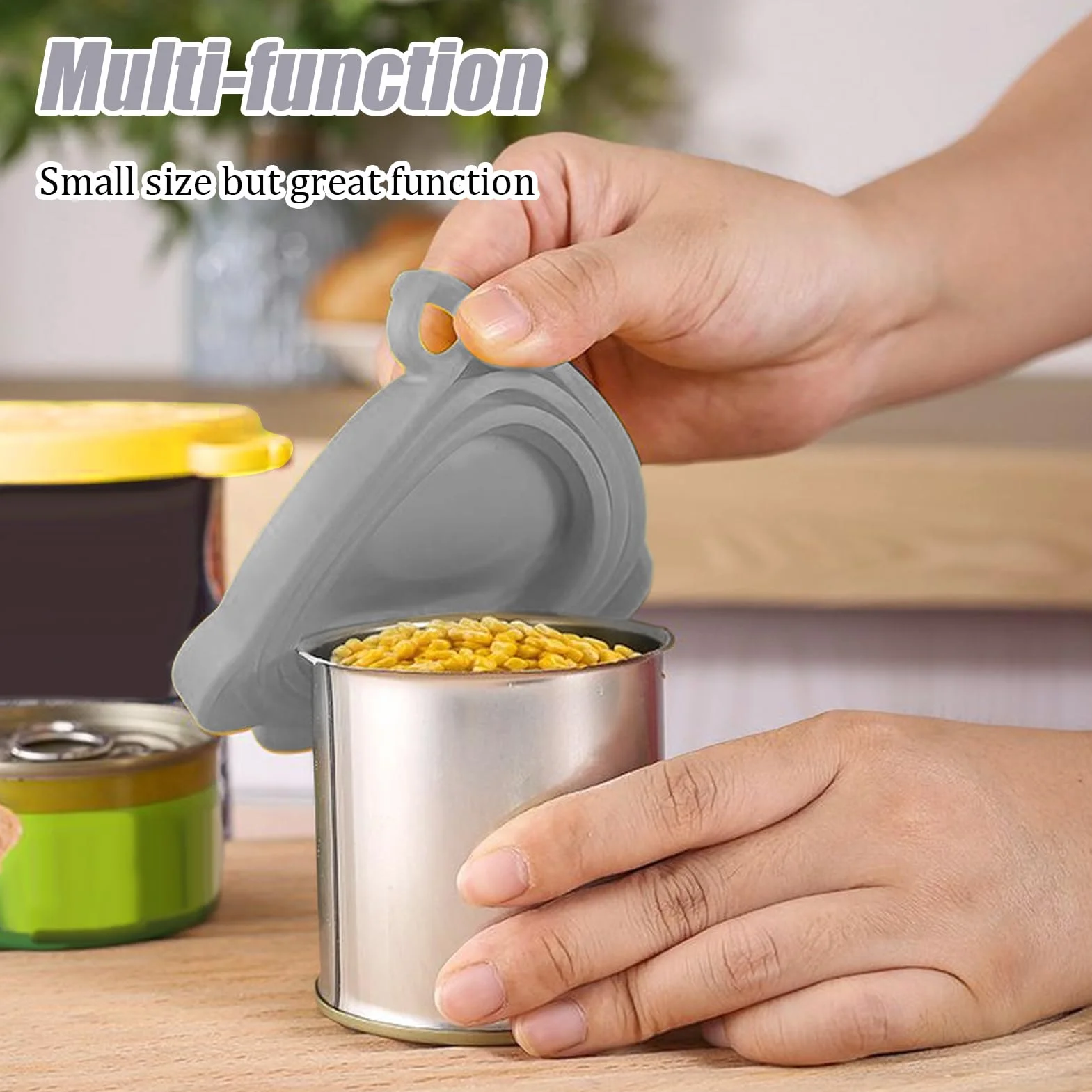 Couvre-canettes en silicone en forme de chat avec fermeture hermétique anti-goutte réutilisable pour bols et tasses