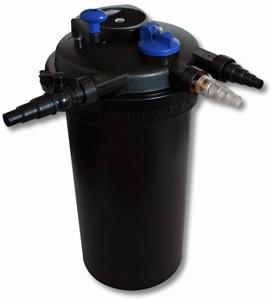 SunSun Kit complet CPF-15000 Filtre bassin pression 30000L lampe UV 18W CTF-6000 SuperECO pompe filtration 6000l/h 40W