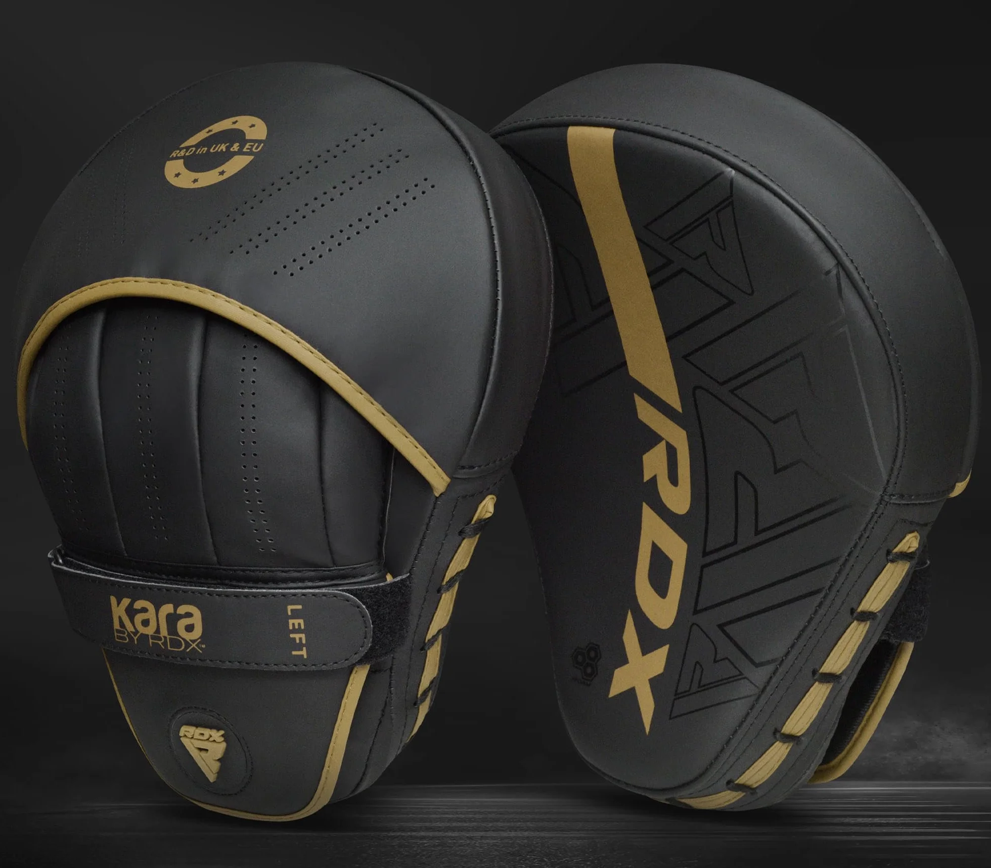 RDX Pattes d'ours Boxe MMA Incurvé Art Martiaux Bouclier Pao Muay Thai Kick Boxing Bouclier de Frappe Maya Hide Cuir Kara Cible D'entraînement Mitaines Focus Pads Sports de Combat Taekwondo Noir