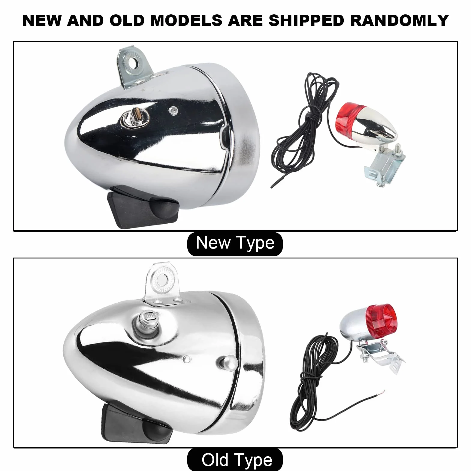 EBTOOLS Phare de Vélo et Ensemble de Feu Arrière 12V 6W Générateur de Friction Kit de Feu Arrière de Phare de Dynamo pour Vélo Motorisé Vélo électrique