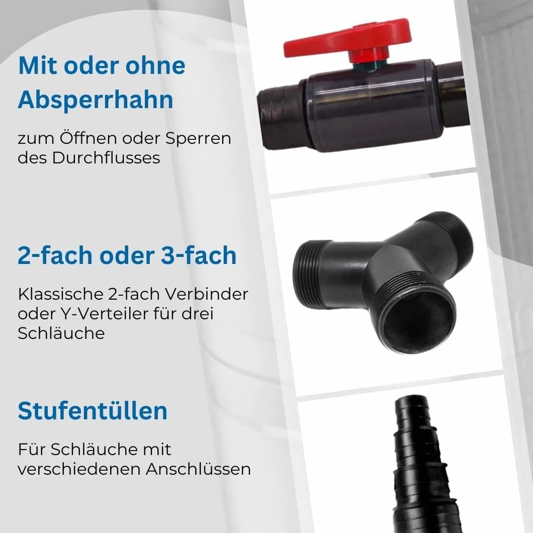 Aquaristikwelt24 CMT 101 Raccord de tuyaux 20/25/32/40 mm connecteur de Tuyau de Bassin