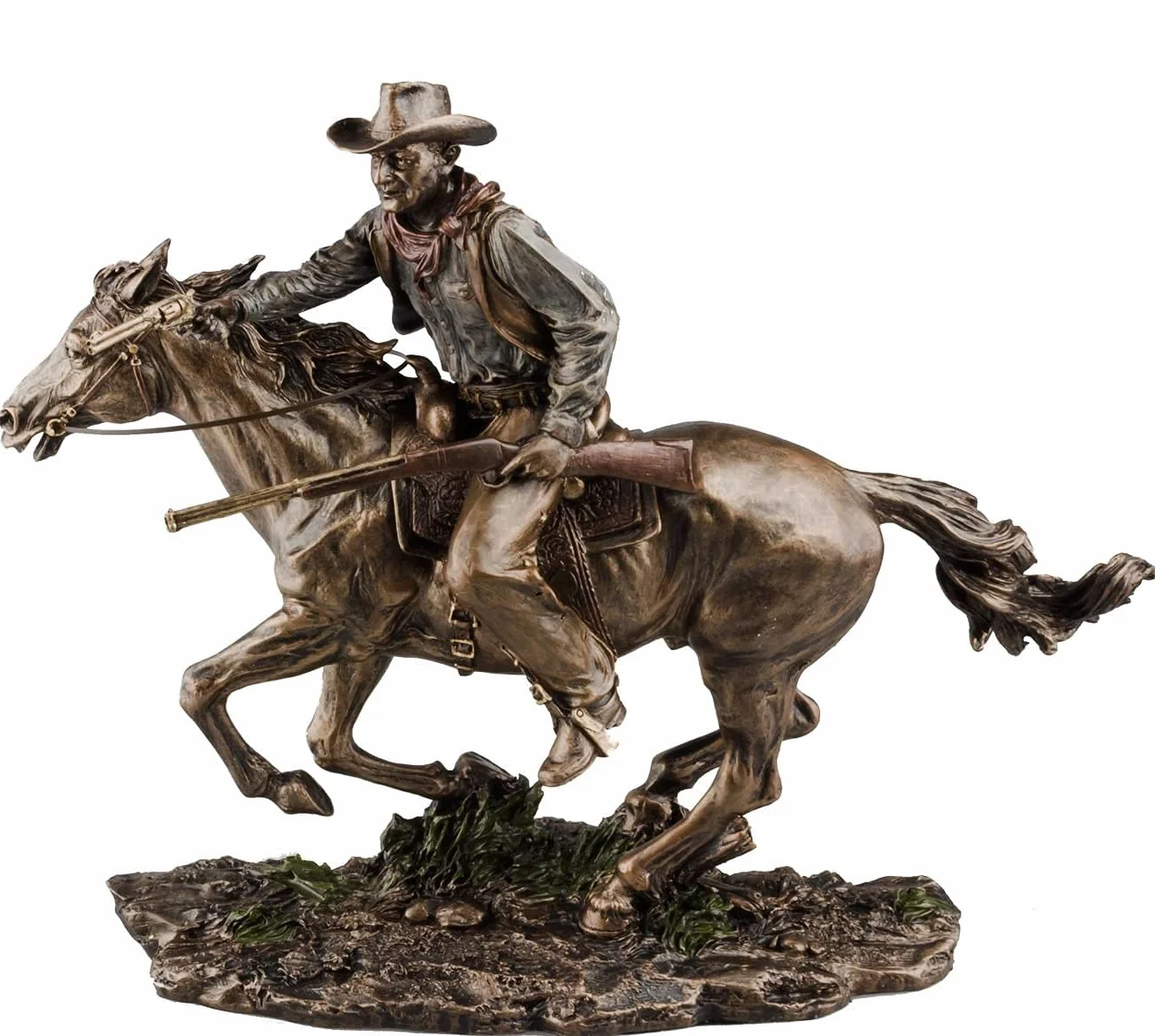 Bronze Legend d'équitation Cowboy Film John Wayne