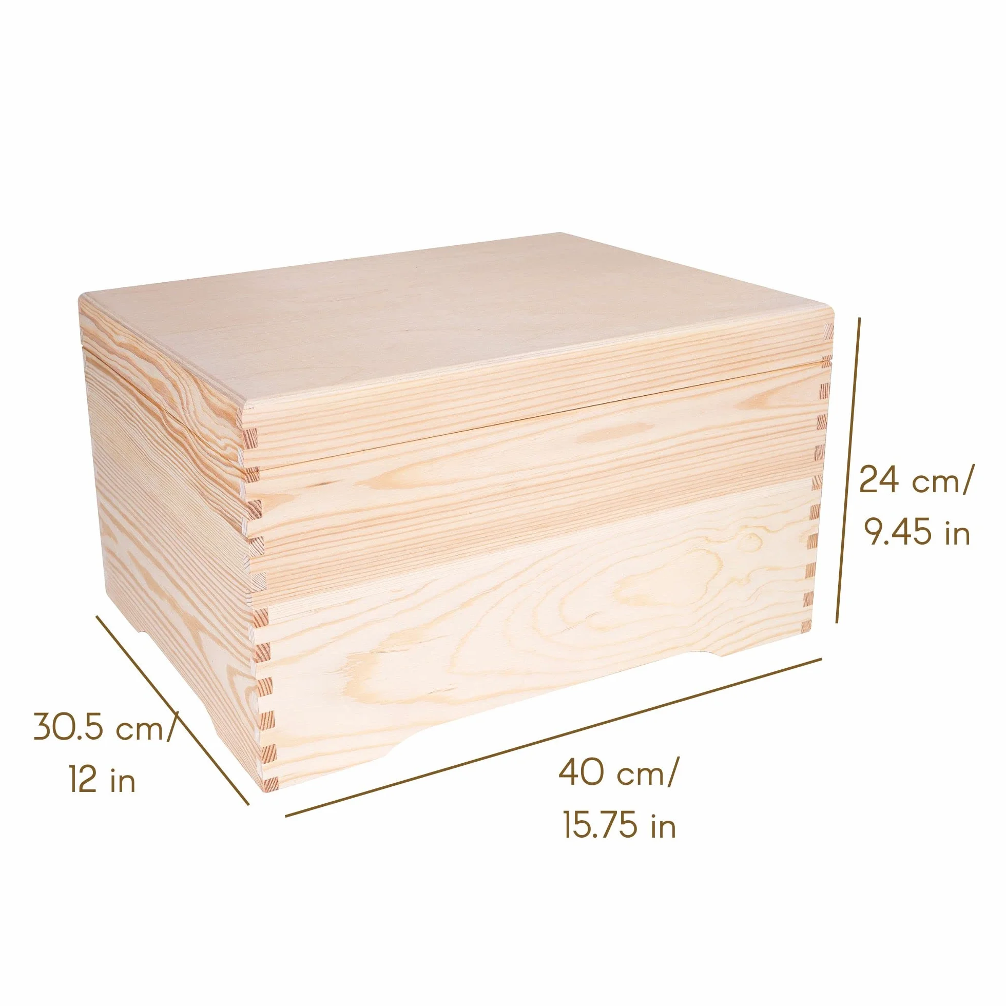 Creative Deco XXL Grande Coffre Rangement en Bois 40 x 30,5 x 24 cm avec Couvercle Organiseur Bureau Noël