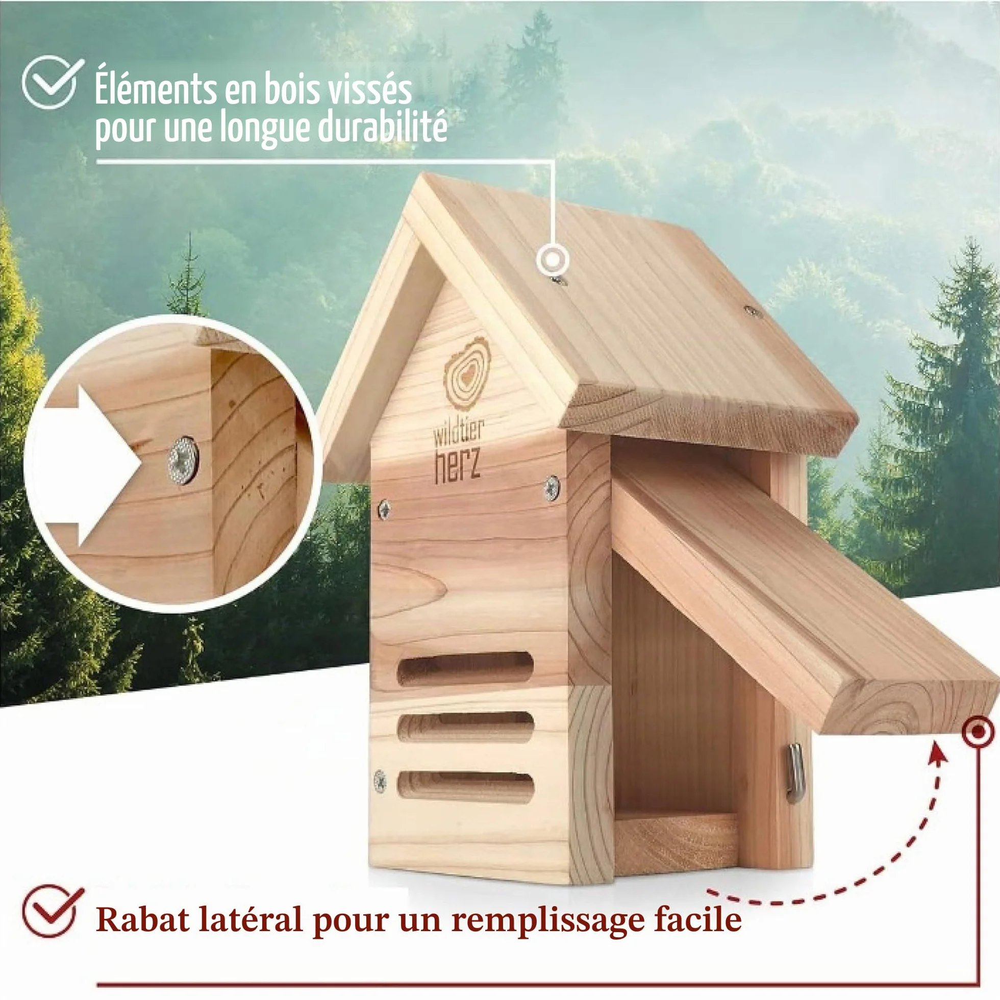 Hôtel à Coccinelle en Bois Imperméable Résistant Aux Intempéries pour Insectes