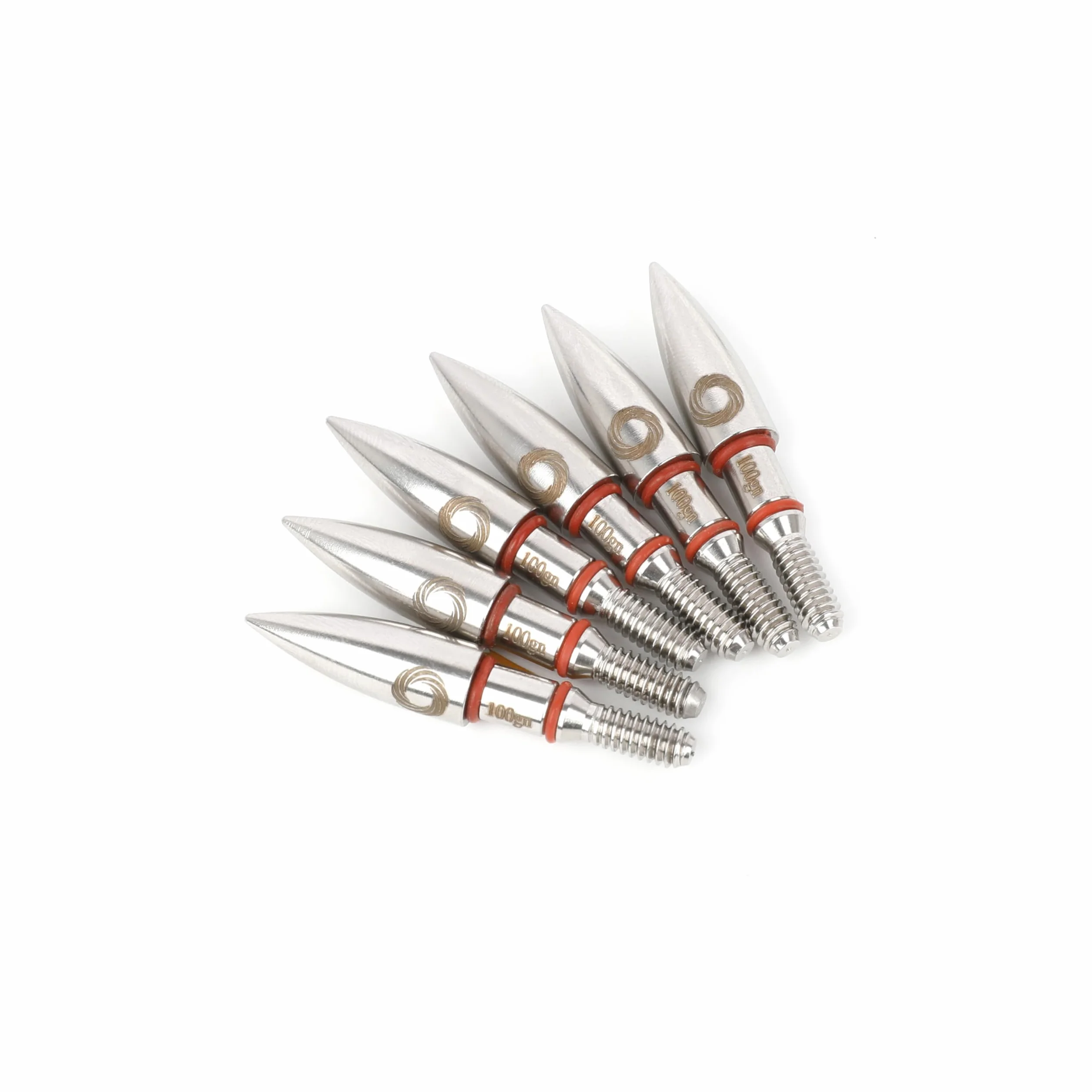 24pcs Pointes de flèche pour Le tir à l'arc,Pointes de flèche en Acier allié,Contrepoids Pointes de flèche 100 Grains Tête de flèche à Visser avec Joint O en Caoutchouc