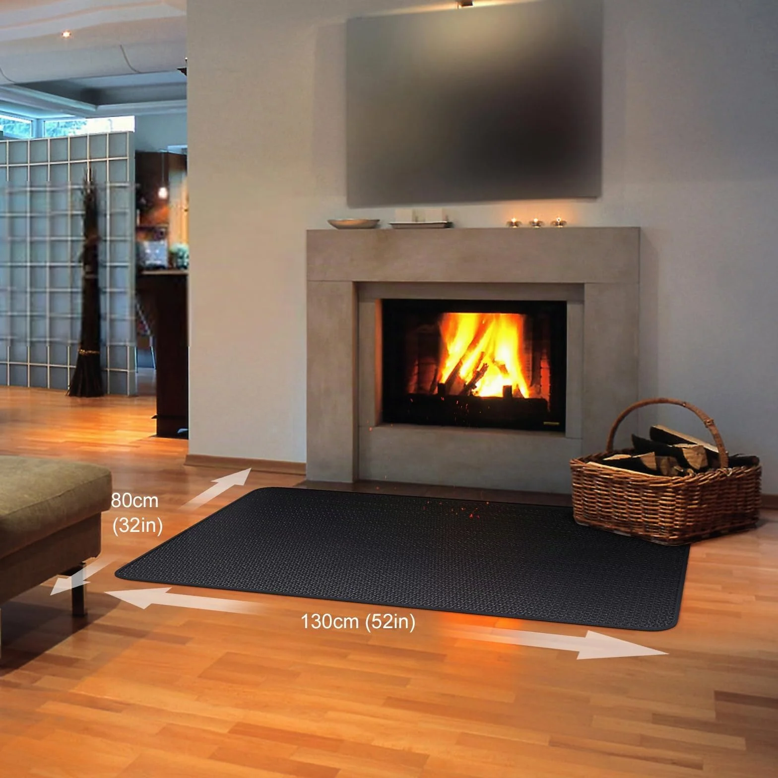 Tapis ignifuge 130 × 80 cm résistant à la chaleur 982 °C protection thermique coupe-feu barbecue gaz charbon