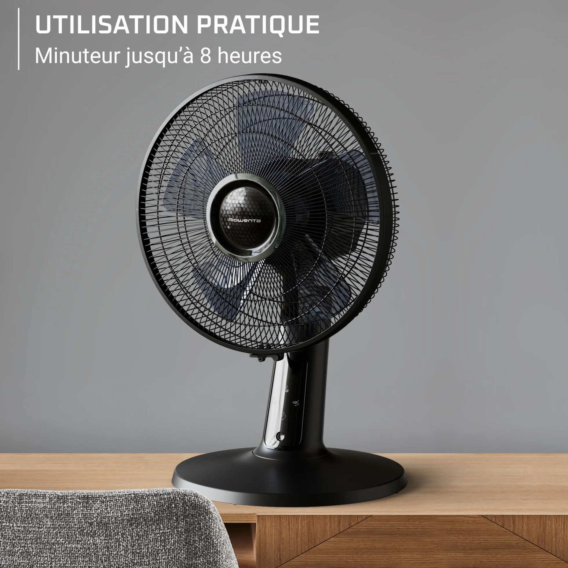 Rowenta Turbo Silence Extreme+ ventilateur de table 32 dB débit d'air 7,5 m 5 vitesses 2 modes automatiques oscillation 120° télécommande minuterie 8 h VU2750F0