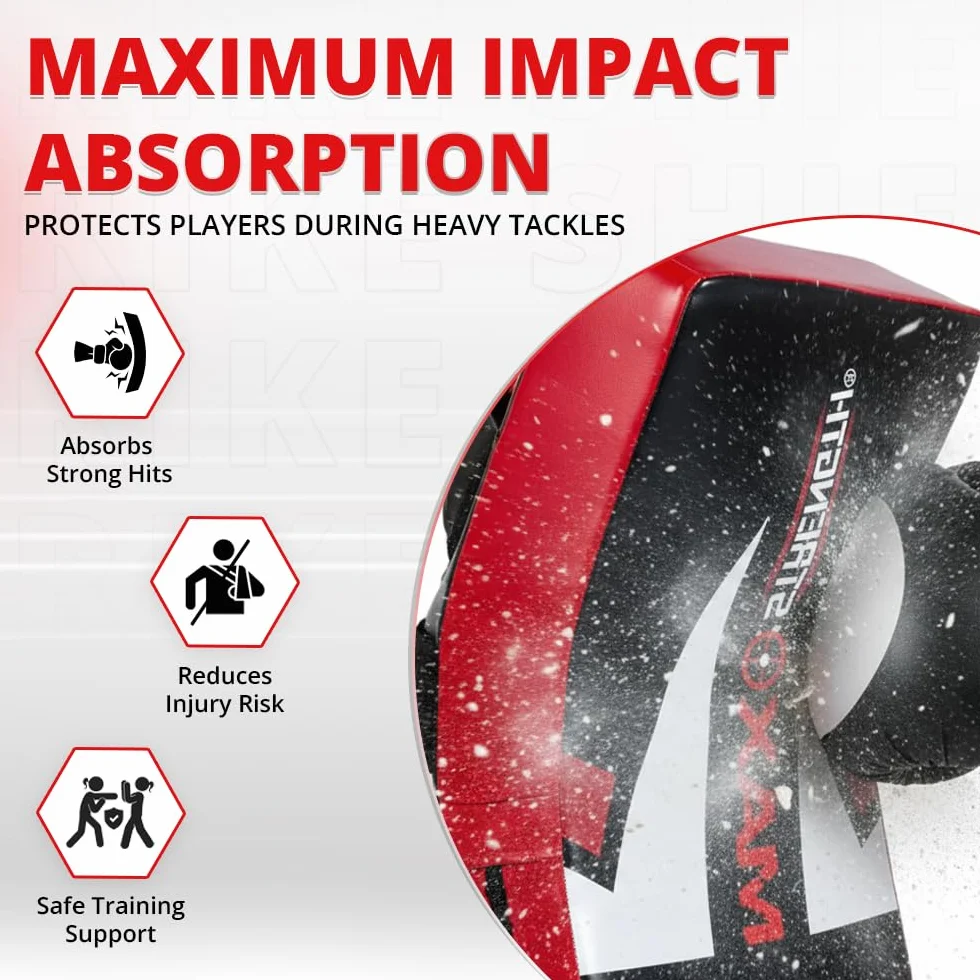 MAXSTRENGTH Bouclier de frappe professionnel pour entraînement de kickboxing | Coussinet incurvé de Muay Thai | Idéal pour MMA, arts martiaux, karaté, taekwondo, entraînement