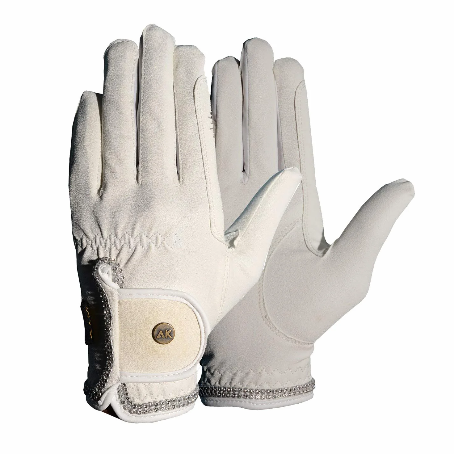 AK Gants d'équitation pour compétition et Dressage avec Strass en Cristal Horse Riding Gloves AKRS-6366