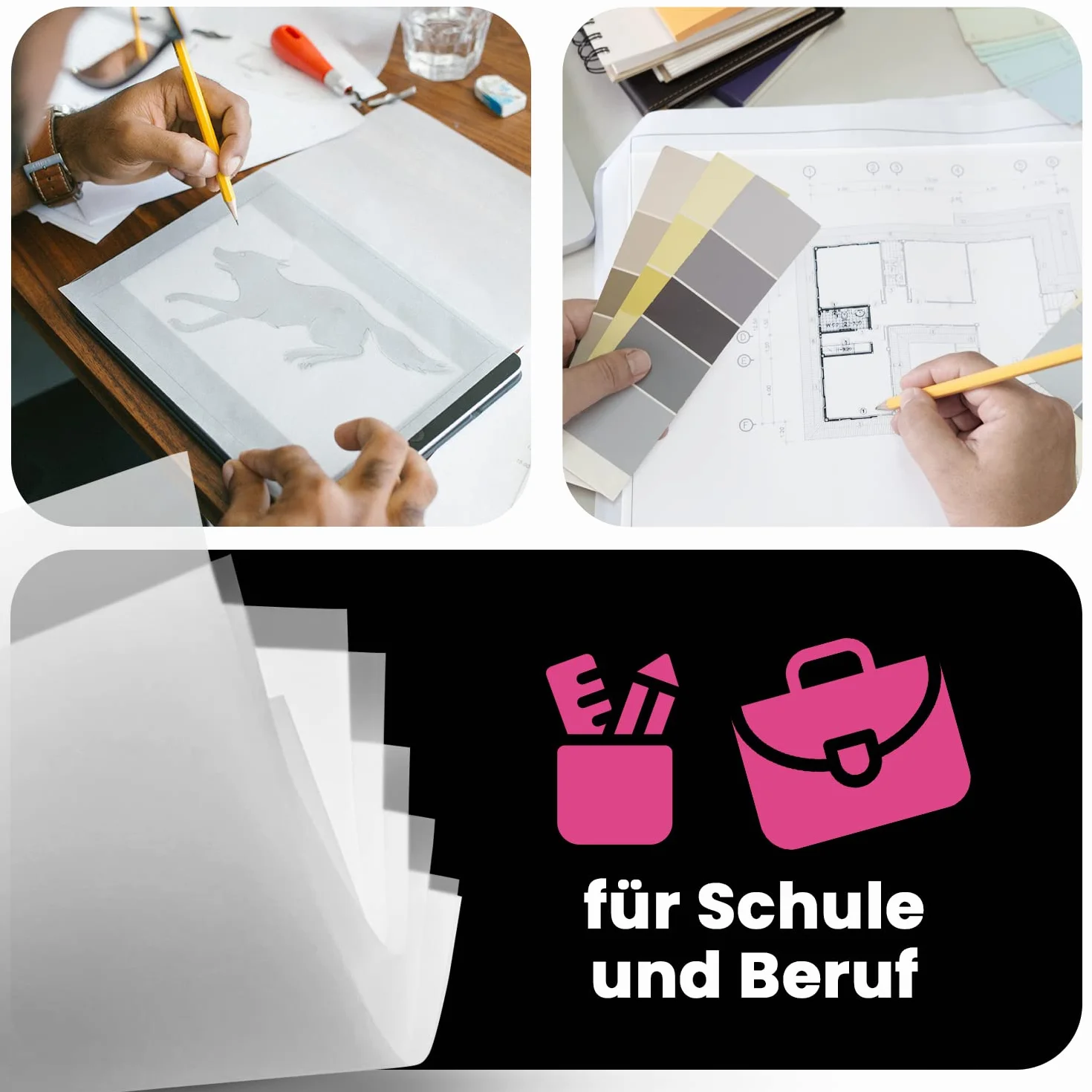Netuno papier calque A3 297 x 420 mm 100g transparent imprimable pour dessin technique calligraphie