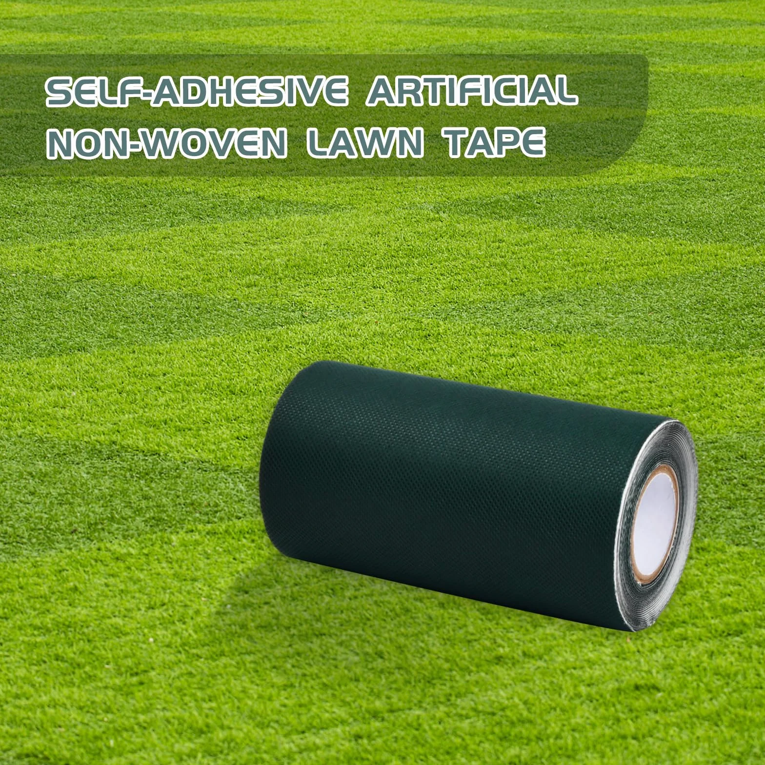 Ruban de Couture de Gazon Artificiel Vert 150mm x 5m Auto-Adhésif pour Tapis Artificiel