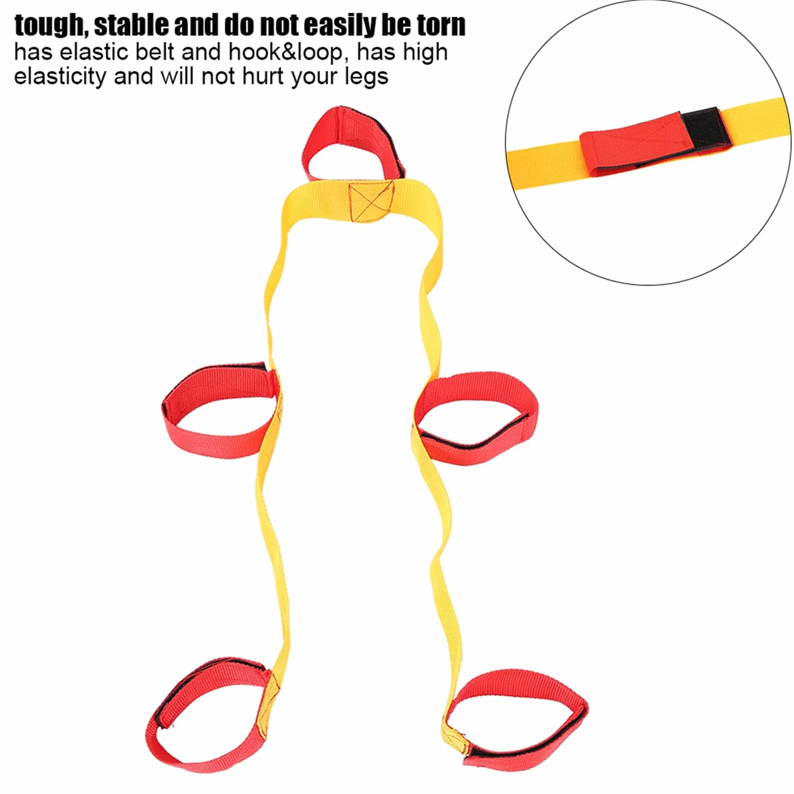 VGEBY1 2Pcs À Bandes De Course Bandes, 3/5/8 Personne Tissé Équipe Attache Bande De Course Formation Props Strap Équipe Jeux Sangles de Pied(5 Personnes)