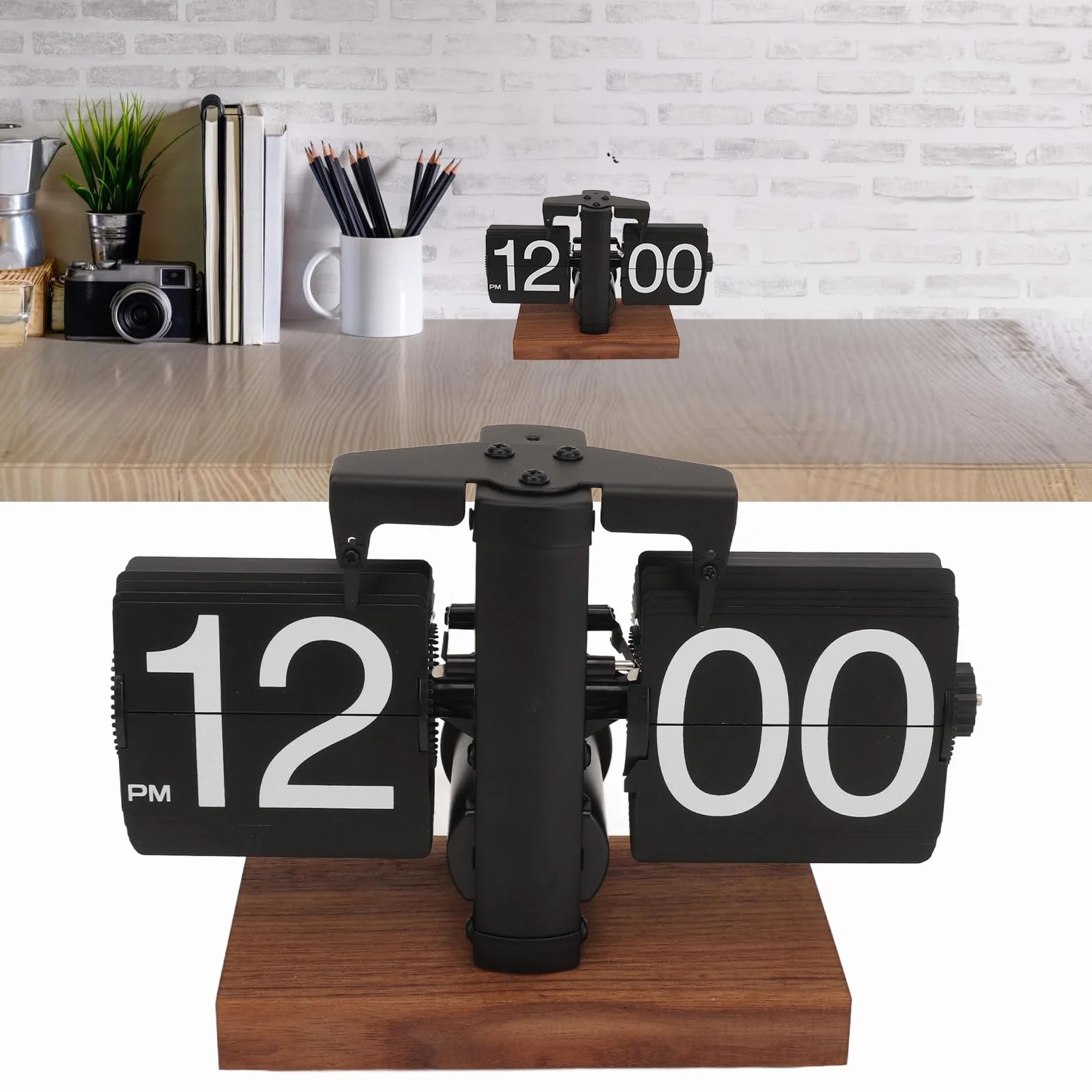 Horloge à Bascule Rétro Vintage Numérique Rabattable Mécanique à Piles