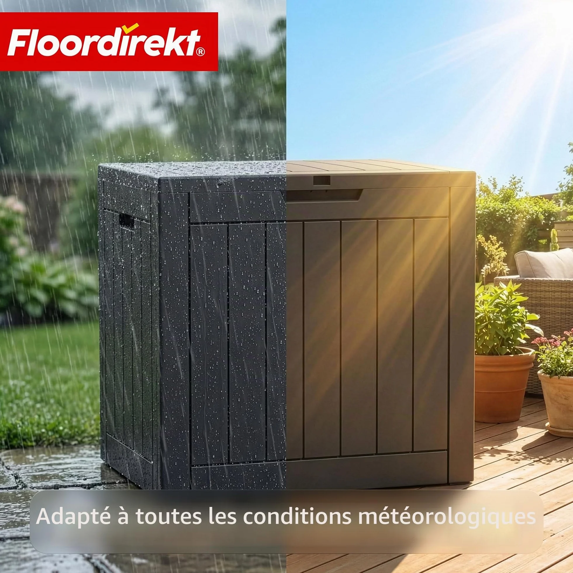 Boîte de rangement résistante aux intempéries 118 l Anthracite 56 x 43 x 53 cm pour terrasse et balcon