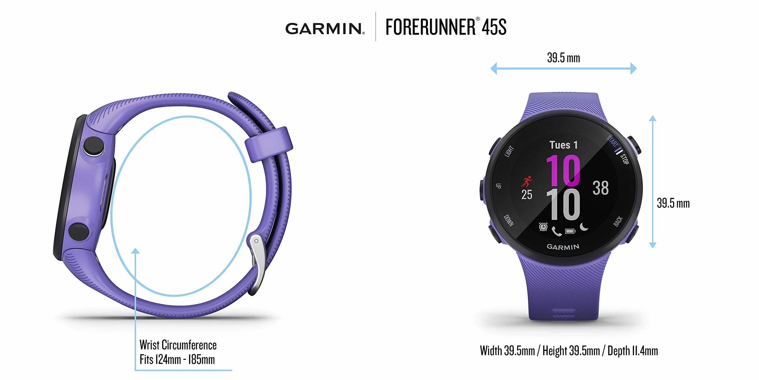 Garmin Forerunner 45 Montre de course à pied Reconditionné Blanche Small