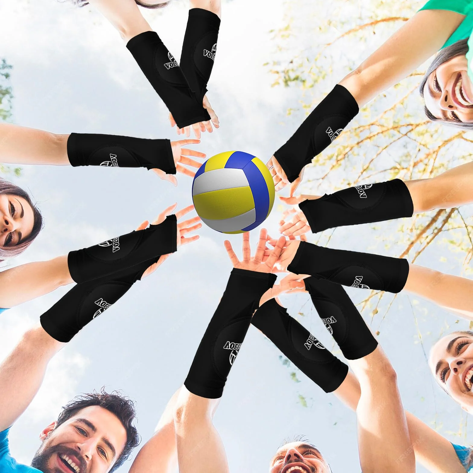 JIEYAO Manchettes de bras de volleyball - Manchettes avant-bras avec rembourrage de protection et trou pour les pouces - Coussinets de bras de volleyball pour femmes et adolescents
