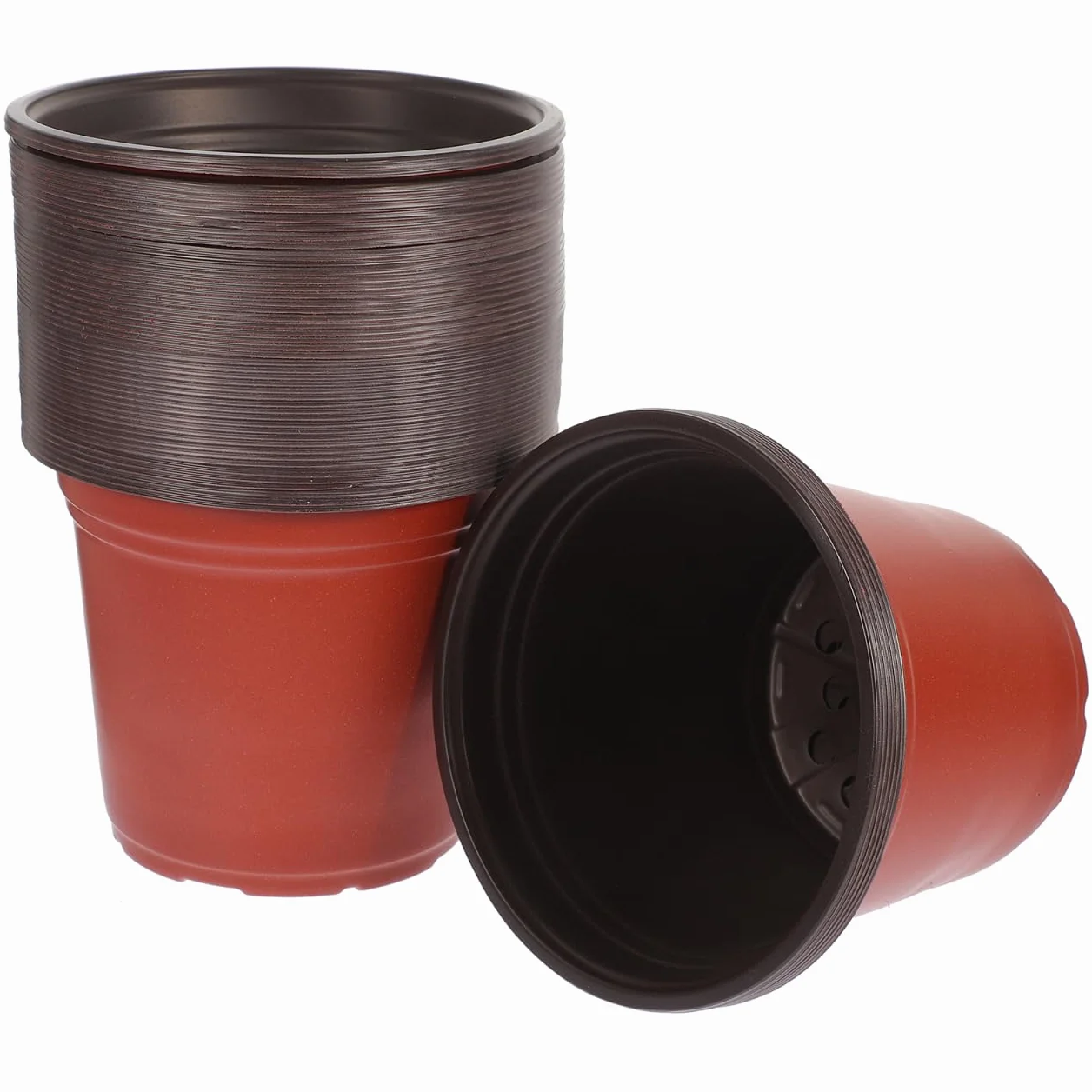 POPETPOP Lot 50 Pots Fleurs Plastique 12 cm Diamètre Trous Plantation Plantes Succulentes