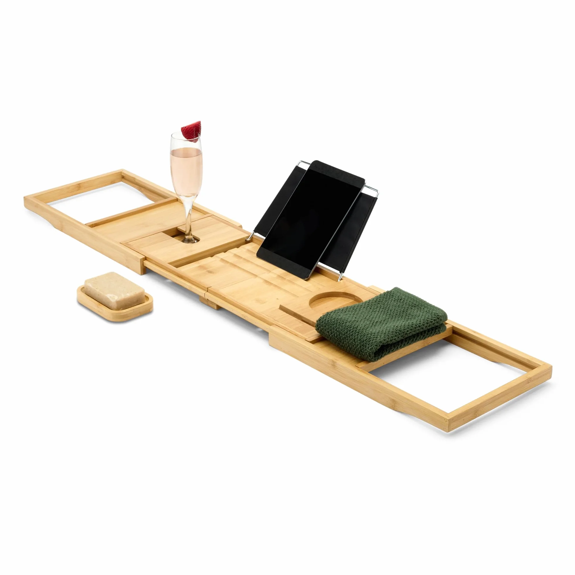 Amazon Basics Plateau de Baignoire Extensible Bambou