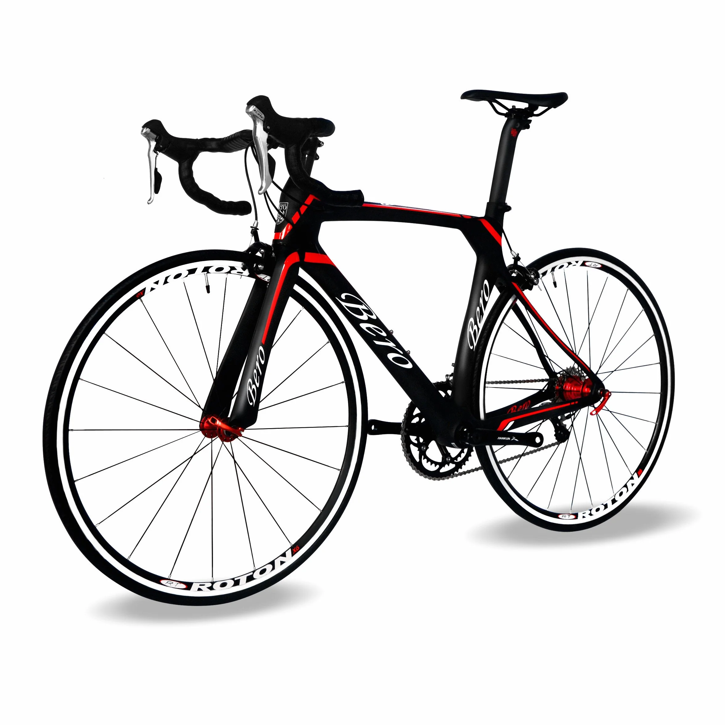Shimano 105 700C Vélo de Route Carbone T800-M40 11S 5800 Cadre Aero 18,3 LB 500 mm Noir Rouge