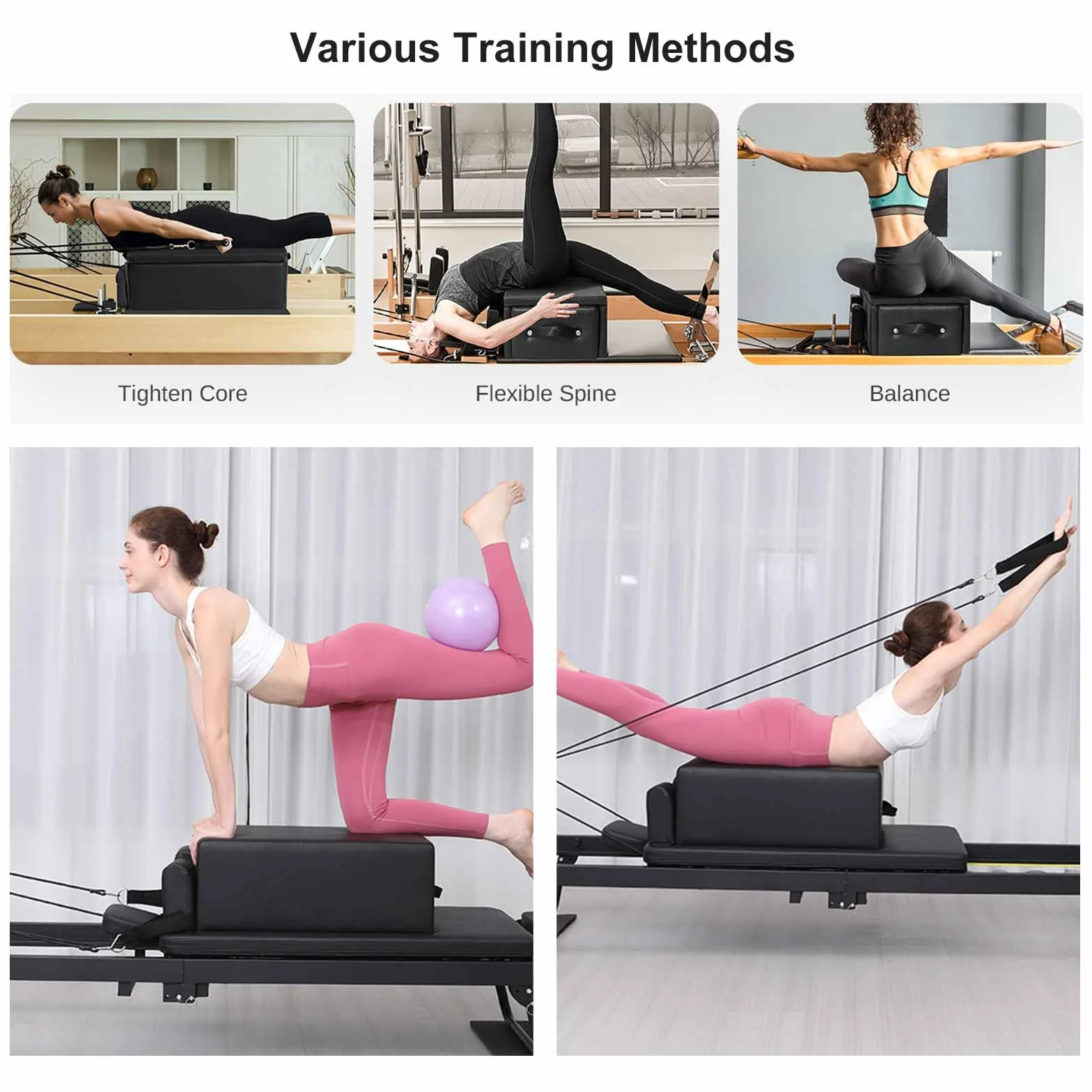 Boîte d'assise Pilates pour Reformer Pilates par Box pour Salle de Sport à Domicile et Studio Professionnel, destinée aux Exercices Pilates