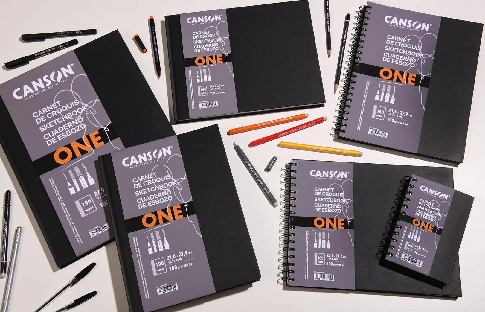 CANSON Carnet de croquis spiralé 160 pages 14 x 21.6 cm 100g/m²