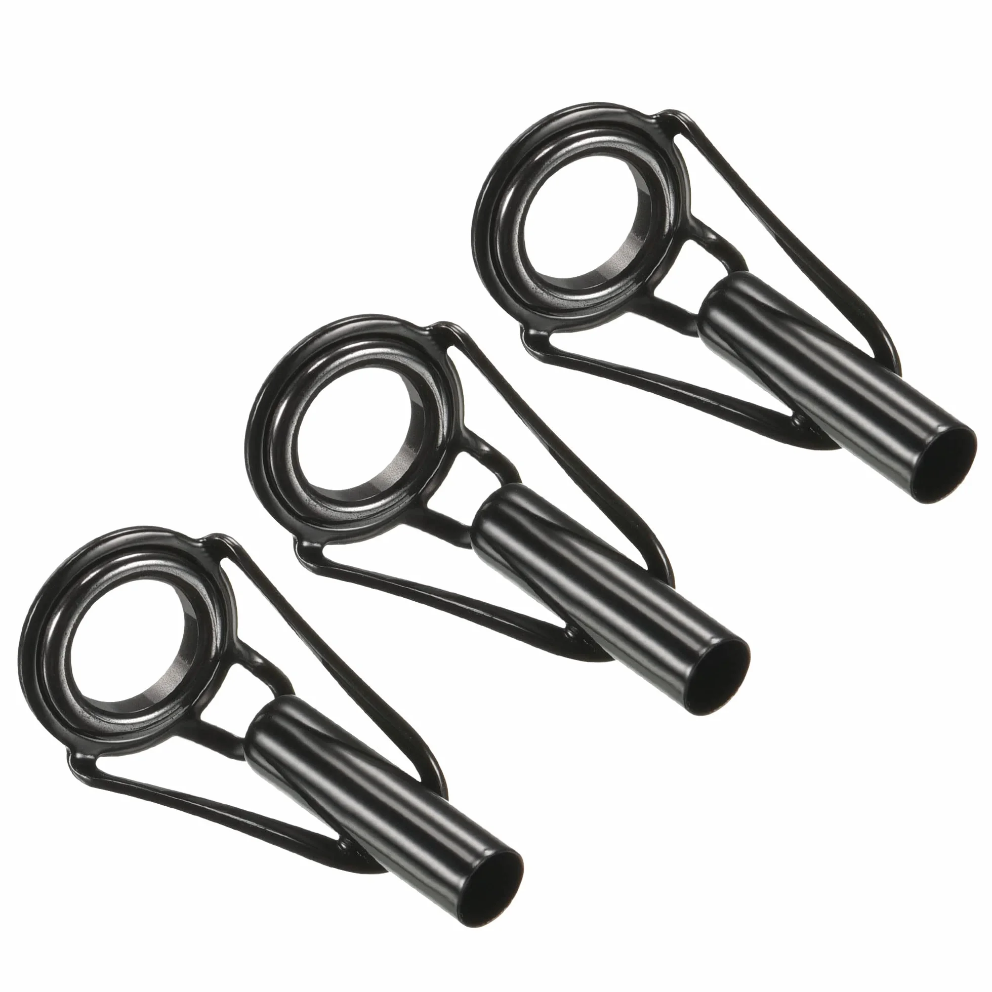 PATIKIL 4.0mm Tube Diamètre Pêche Barre Pointes Réparation Trousse 3pcs INOX Acier Noir Guide Anneau