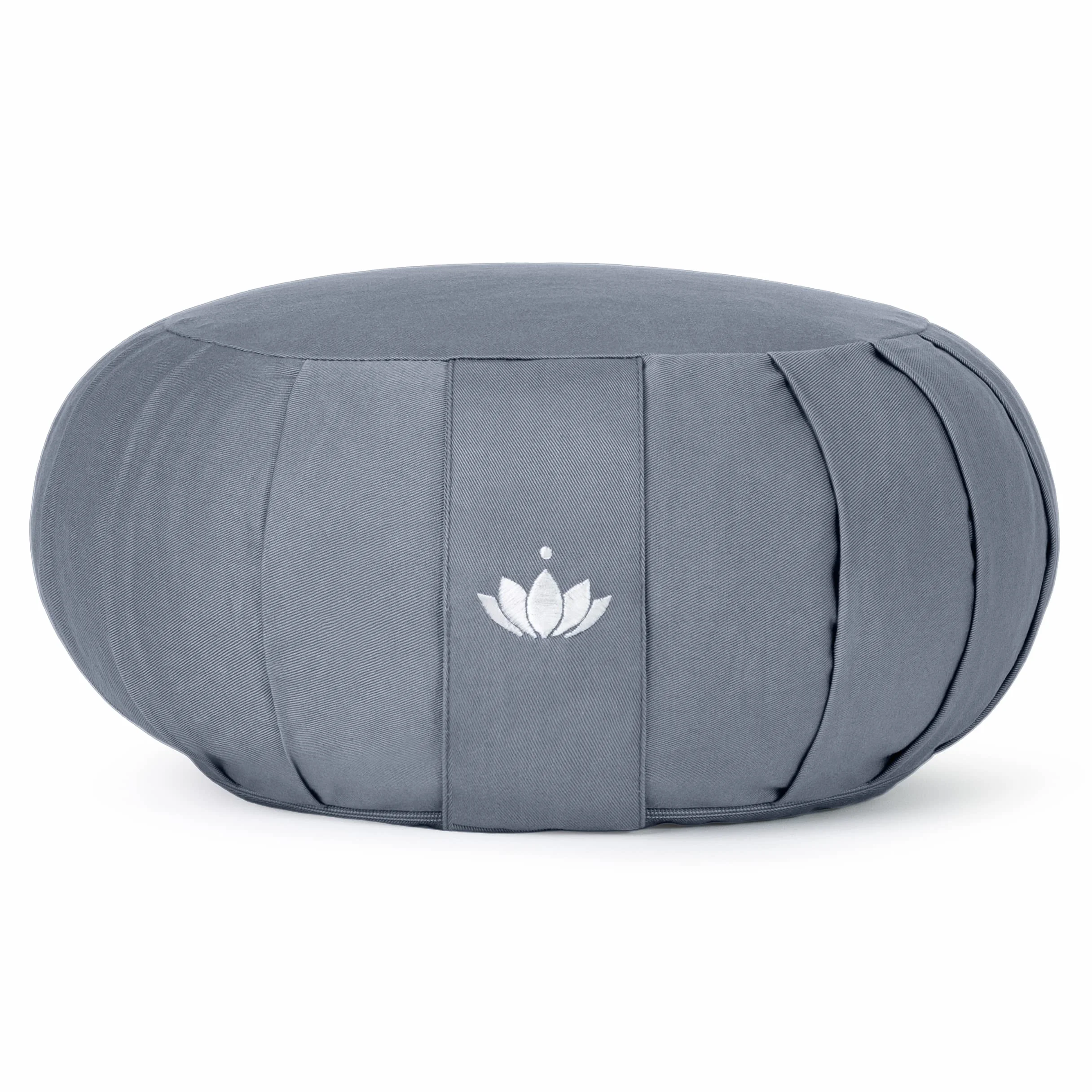 LOTUSCRAFTS Zafu coussin de méditation, hauteur d'assise 15 cm, modèle Zen rond, coussin de yoga, yoga bolster, housse en coton lavable, rembourrage d'épeautre, Certifié GOTS