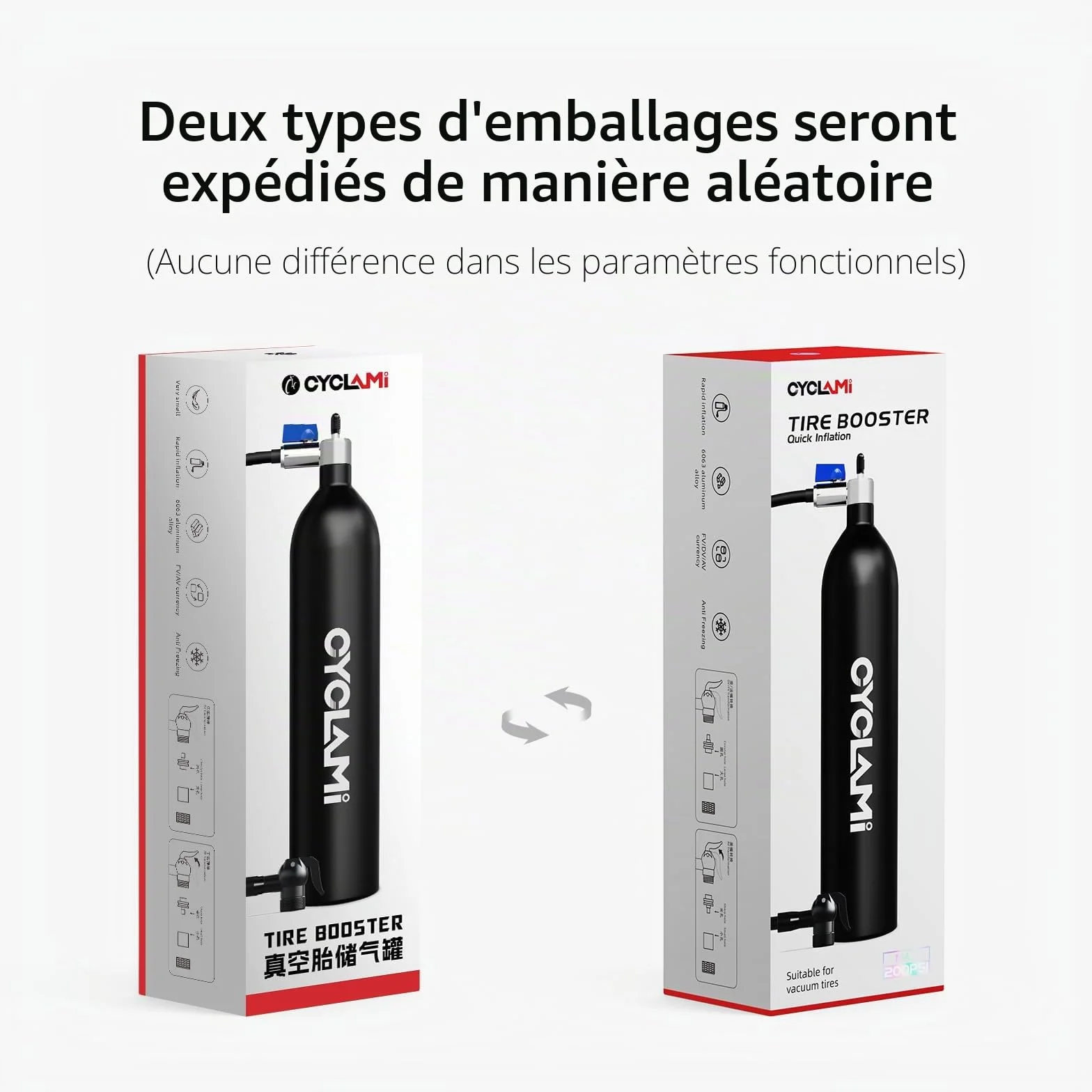 Pompe Compresseur Gonfleur Tubeless 1.3 litres, Gonfleur de Pneus - Pompe à Air pour Vélo de Route et de Montagne avec AV/FV