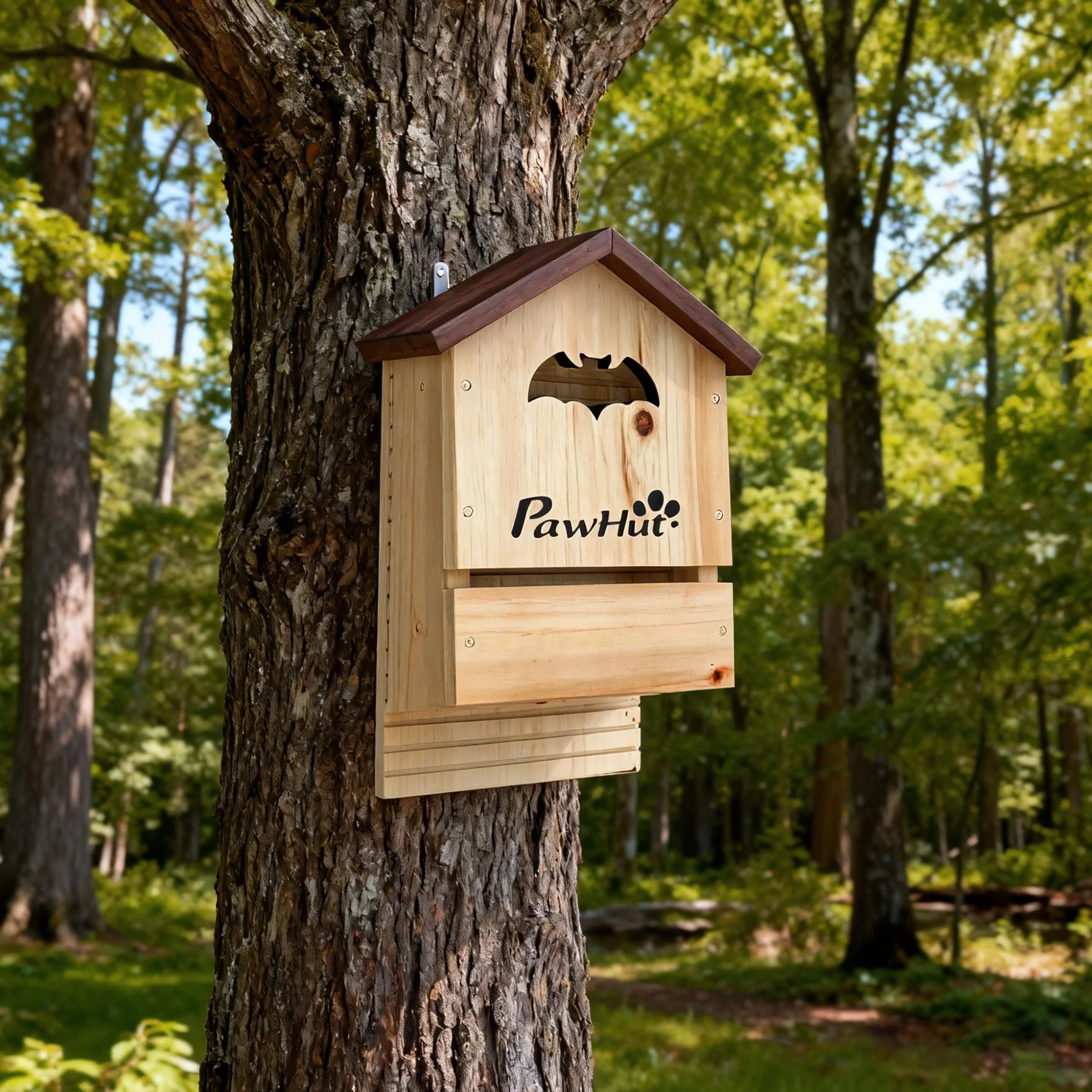 PawHut Lot de 3 Nichoirs Chauve Souris en Bois 21,5 x 11,5 x 34 cm