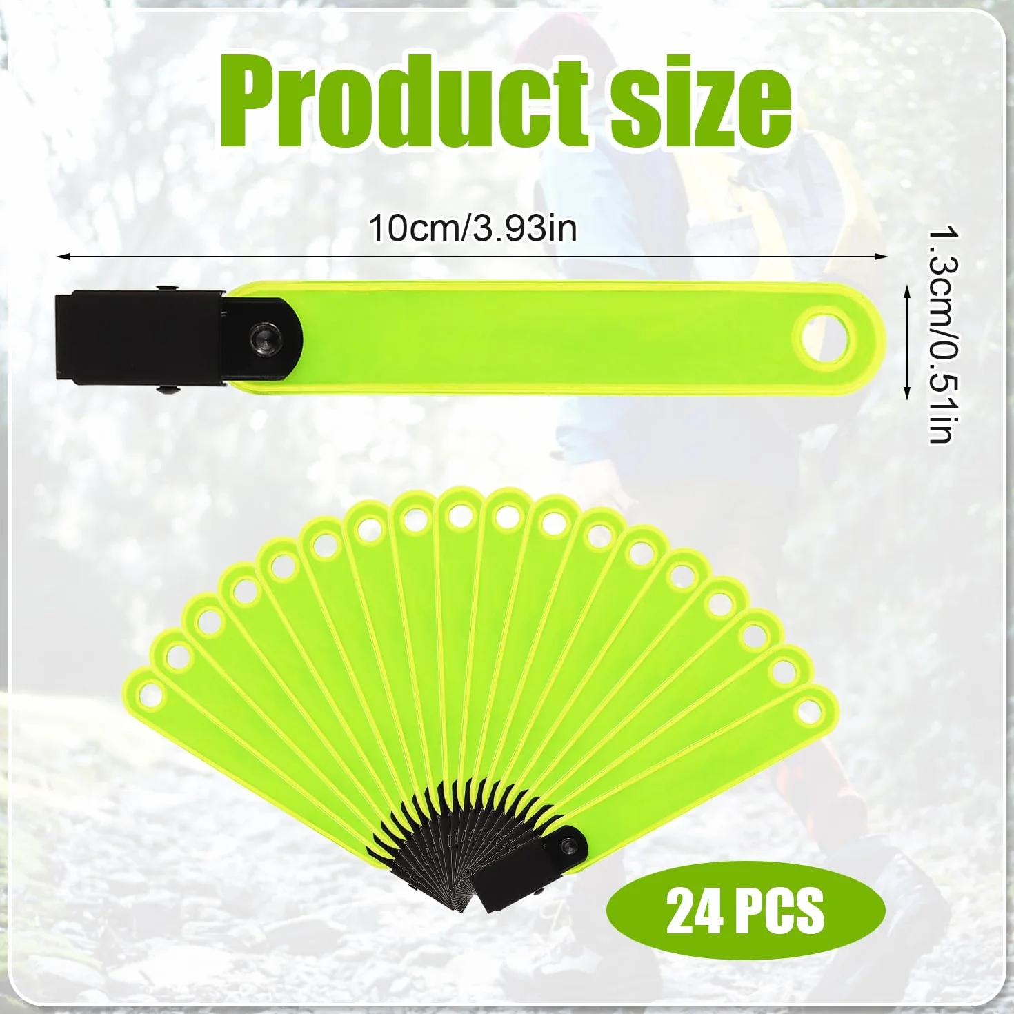 XIHIRCD 24pcs Marqueurs de Sentier Réfléchissants Jaune Fluorescent avec Clips Jour et Nuit