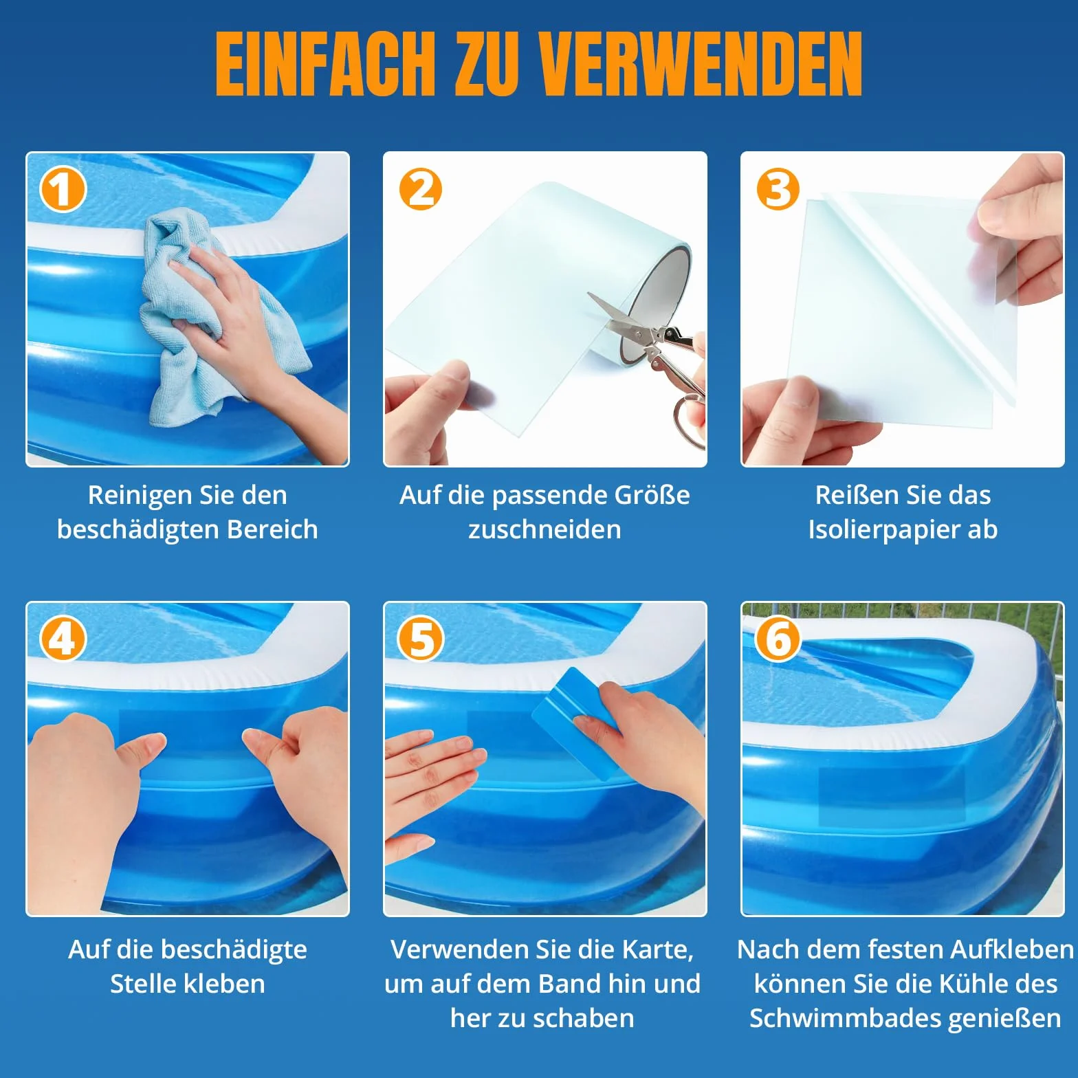 Kit Reparation SPA Gonflable, Rustine Piscine PVC Waterproof 10cm x 250cm, Ruban Adhésif Sous L'Eau