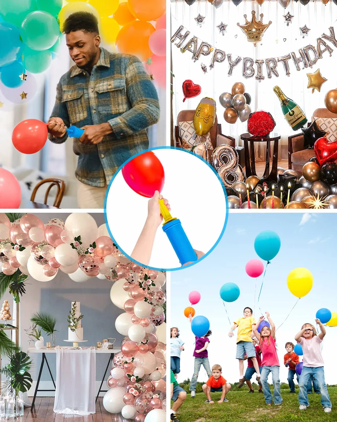 Pompe à Ballon à Main pour Mariage et Décoration d'Anniversaire
