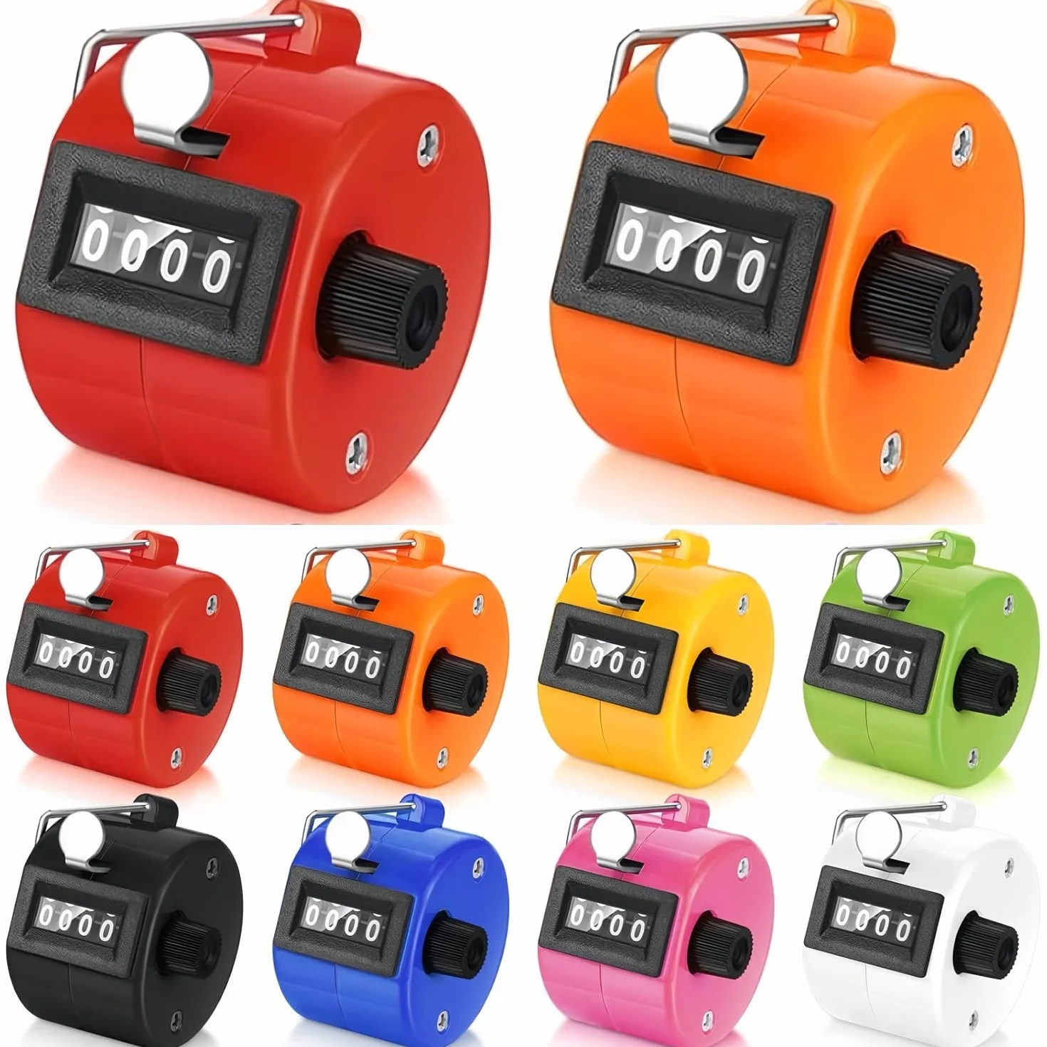 Compteur de Comptage Manuel 8 Pièces, Compteur de Lancers Portatif à 4 Chiffres Clicker Mécanique pour Sport Pêche Golf
