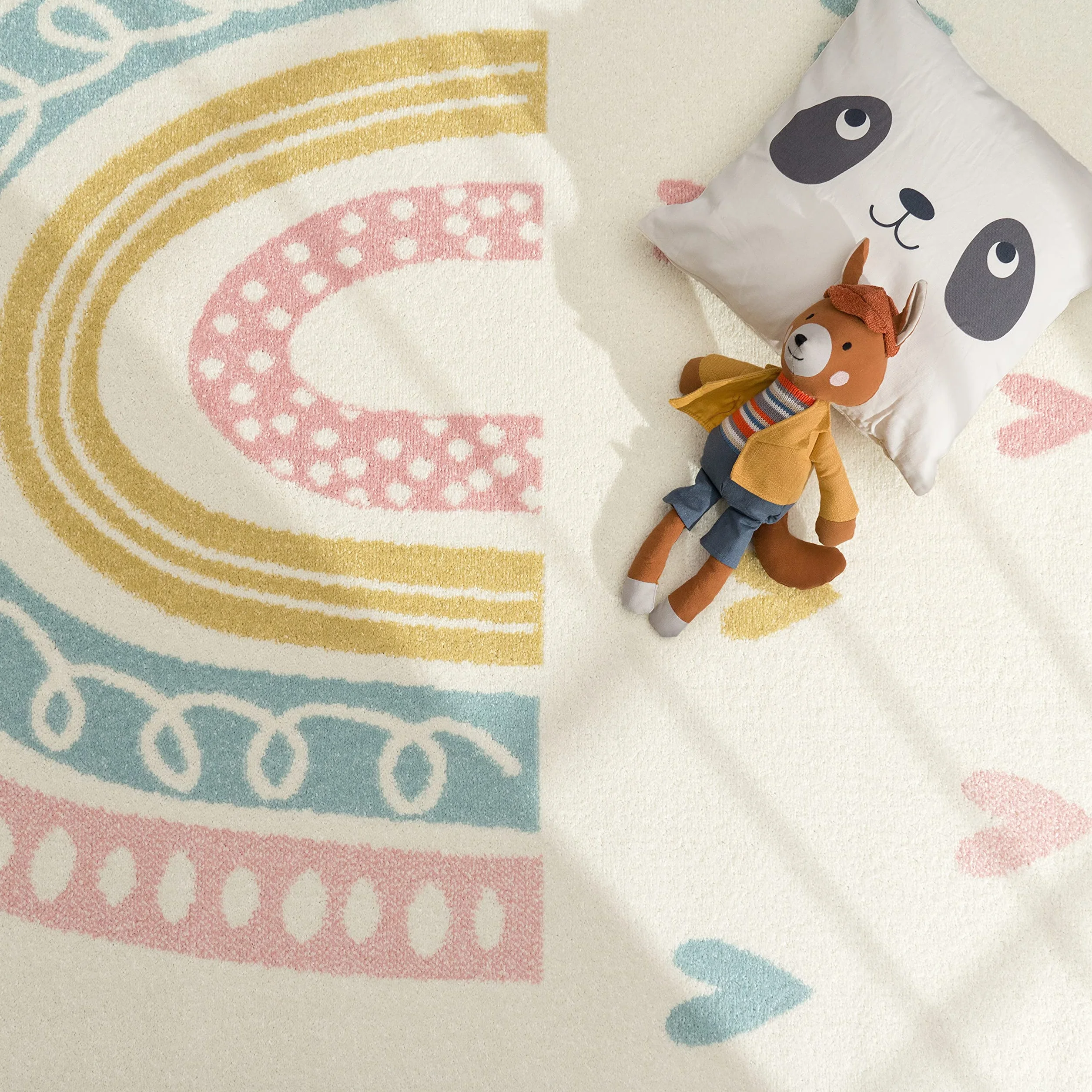 Tapis pour Enfant Paco Home 160x220 cm Crème Motifs Chambre Fille Garçon