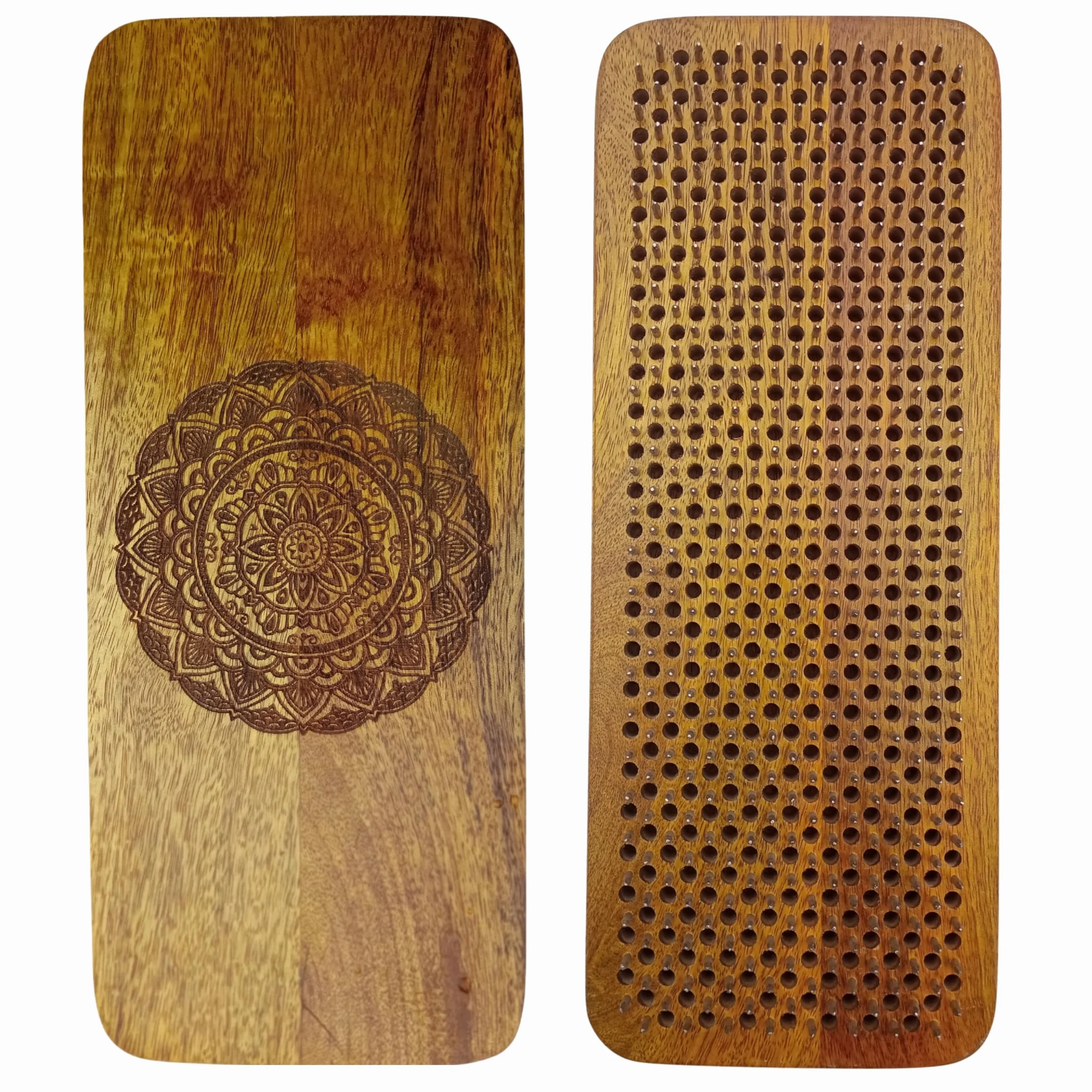 Sadhu Planche à ongles en bois de manguier 100 % fait main 3 tailles 10 mm, 12 mm et 15 mm Soulage les tensions, favorise la circulation sanguine, aide à soulager les migraines et les troubles du