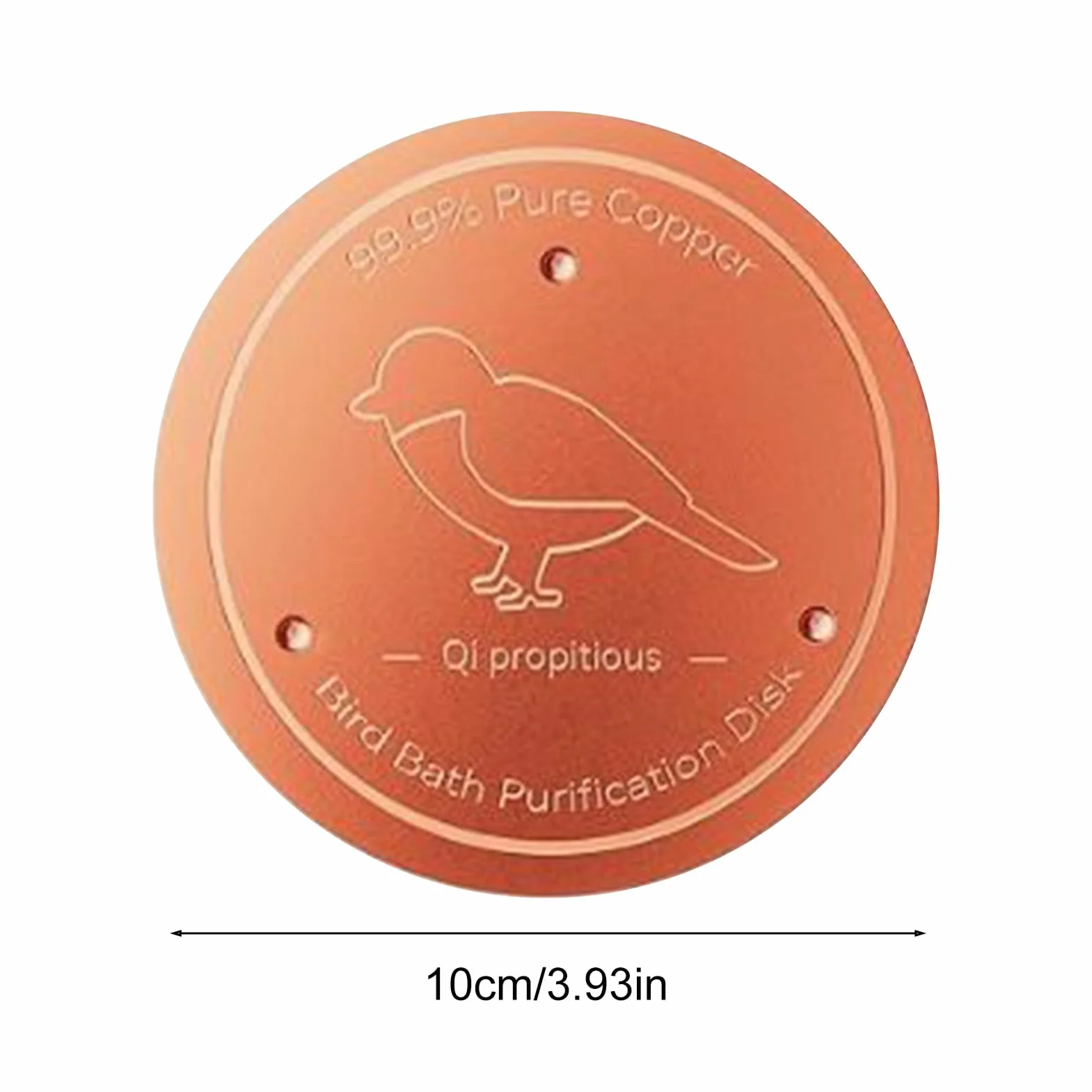 Disque de purification en cuivre pour bain d'oiseaux avec support à trois points – Purificateur d'eau pour jardin