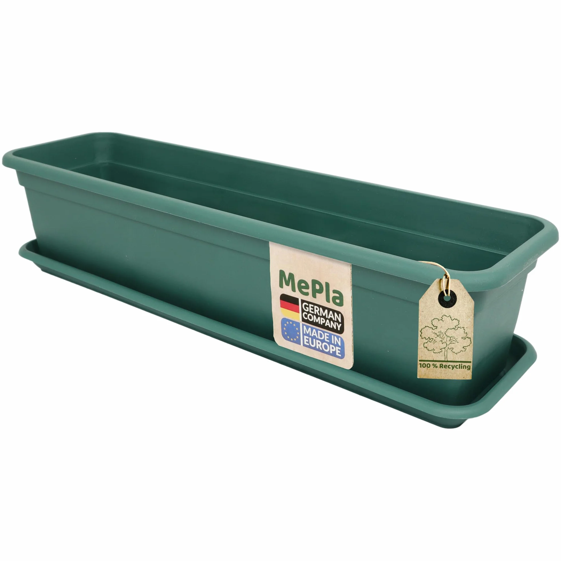 MePla Jardinière Balconnière 80 CM Plastique Résistant aux Intempéries Vert