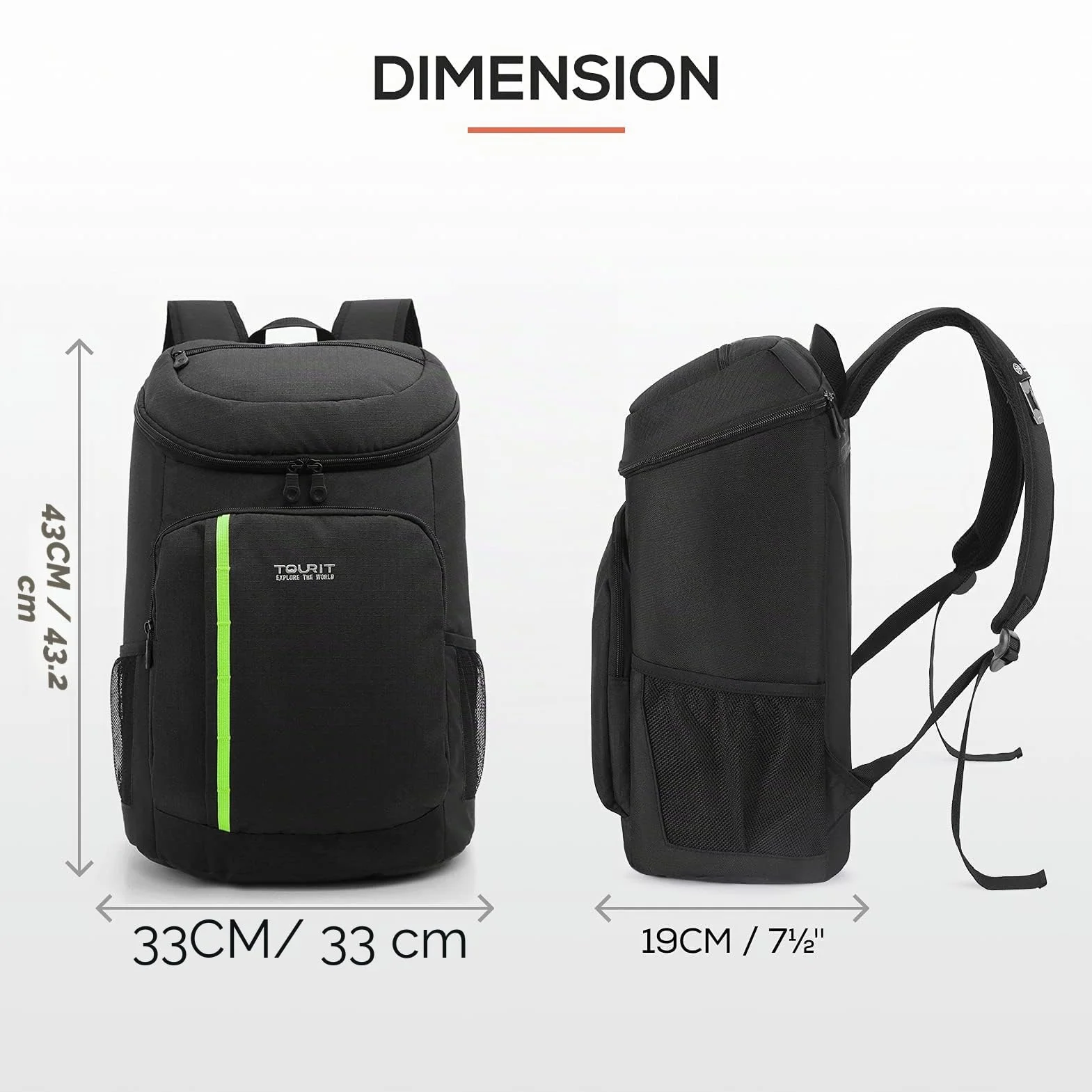 TOURIT Sac à Dos Isotherme isolé 30 canettes Sac à Dos léger avec Sac Isotherme pour Hommes, Femmes pour déjeuner, Pique-Nique, randonnée, Plage, Parc ou Excursions d'une journée