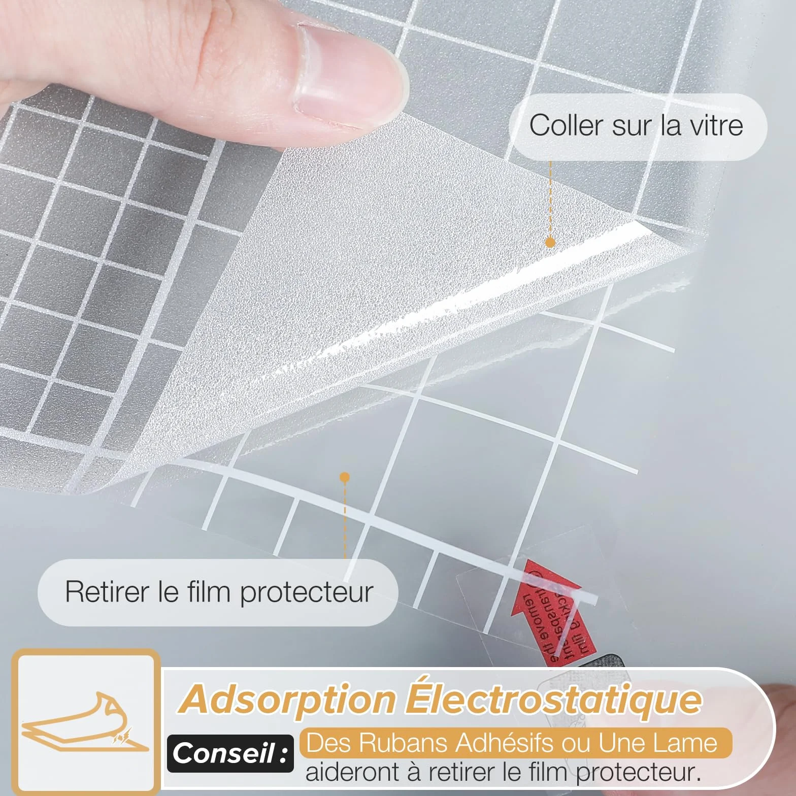 Rabbitgoo Film Occultant Fenêtre 44.5x200cm Anti Regard Anti UV Brise Vue