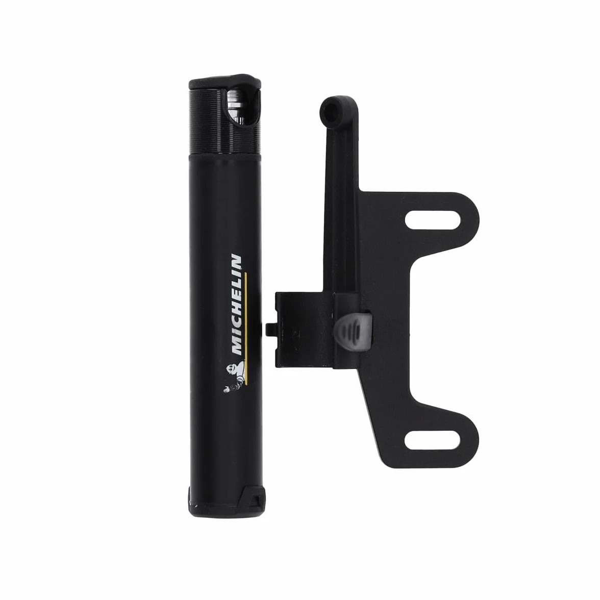 MICHELIN - Mini Pompe Aluminium Micro+ - Compatible Presta et Schrader - Ultra Légère 53g - Compacte 12,7 cm - Pression Max 8 Bars/120 PSI - Clip de Montage Inclus